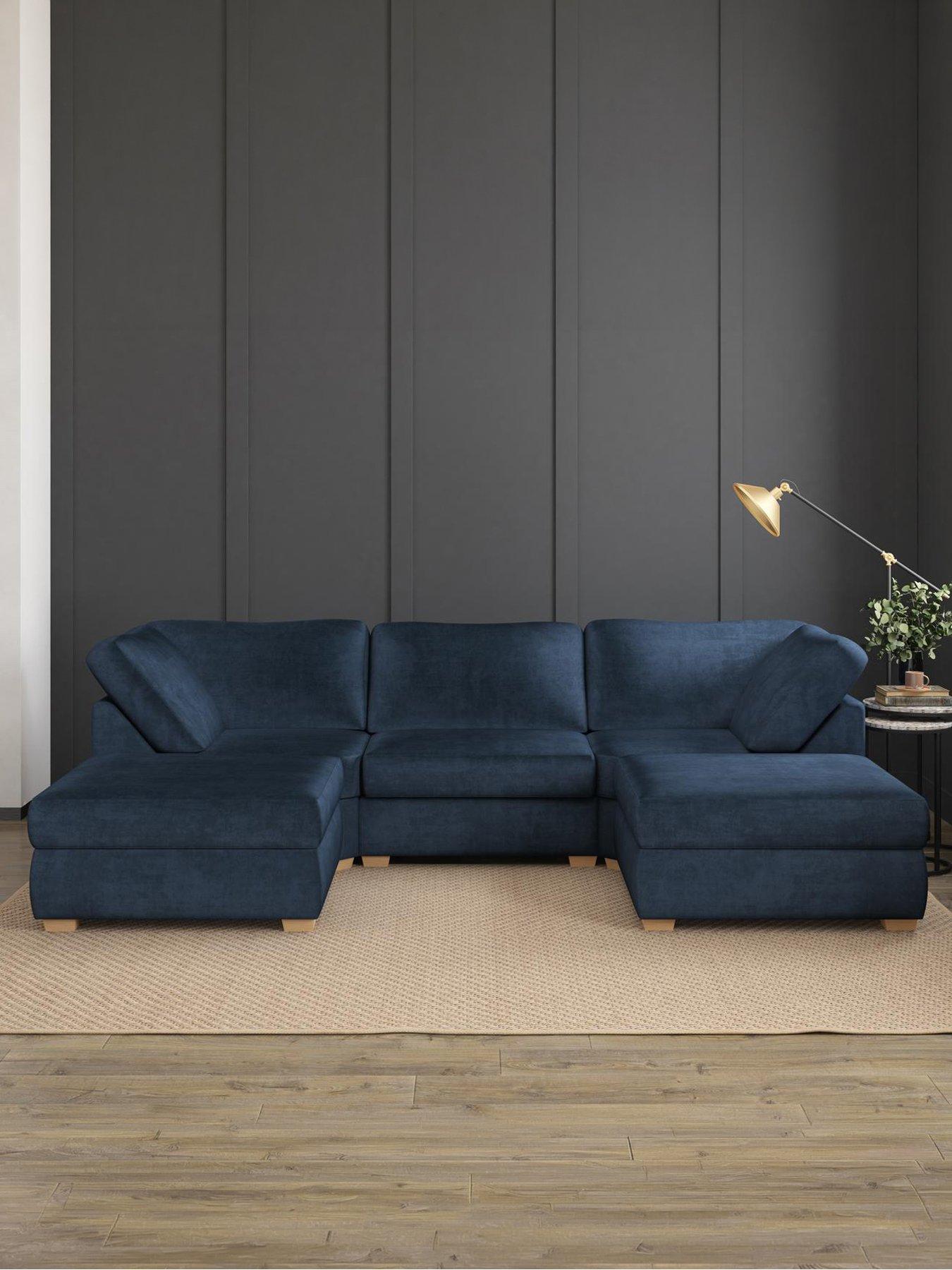 Aspire Nestle U Shaped Sofa - Velvet