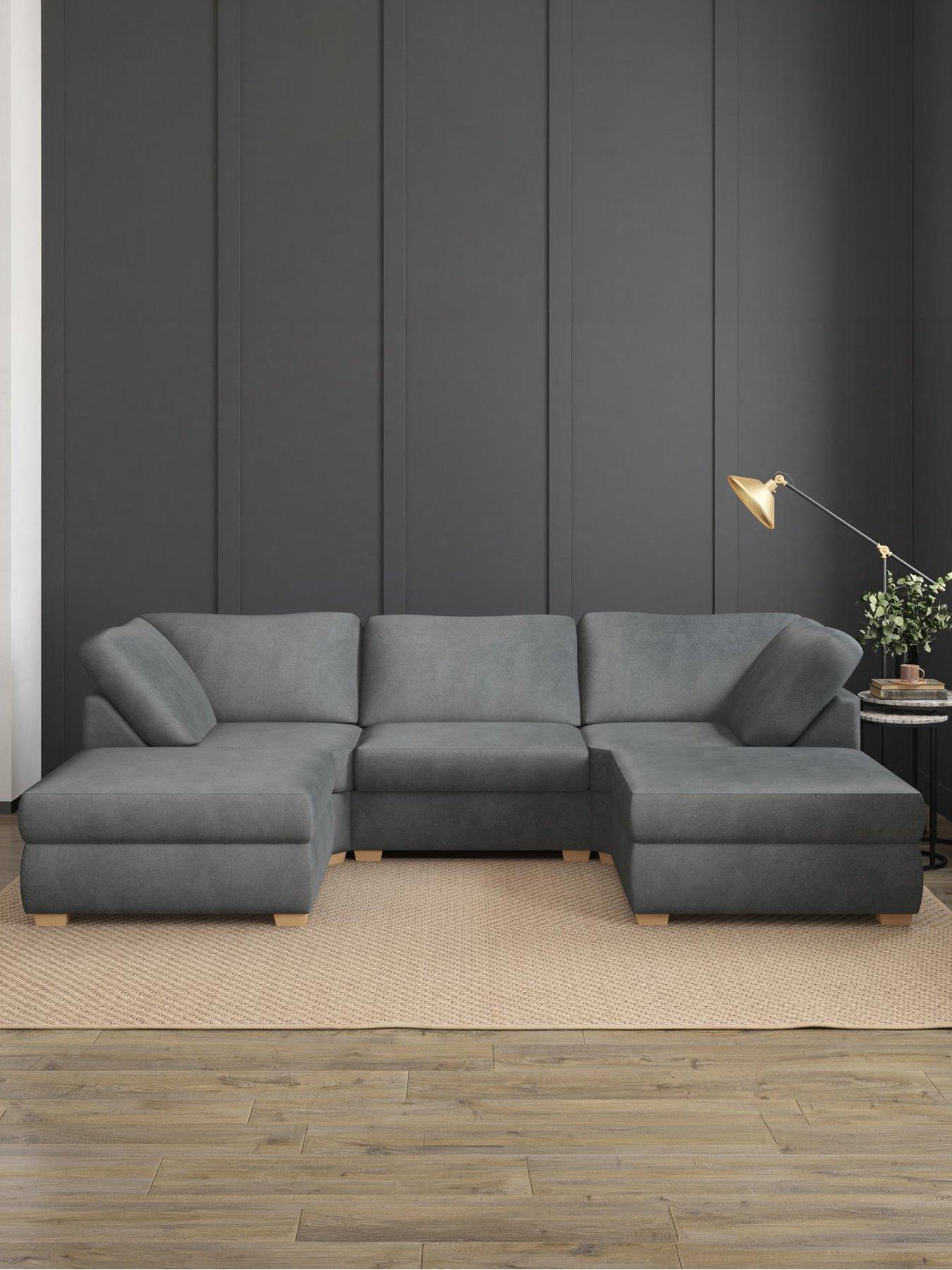Aspire Nestle U Shaped Sofa - Velvet