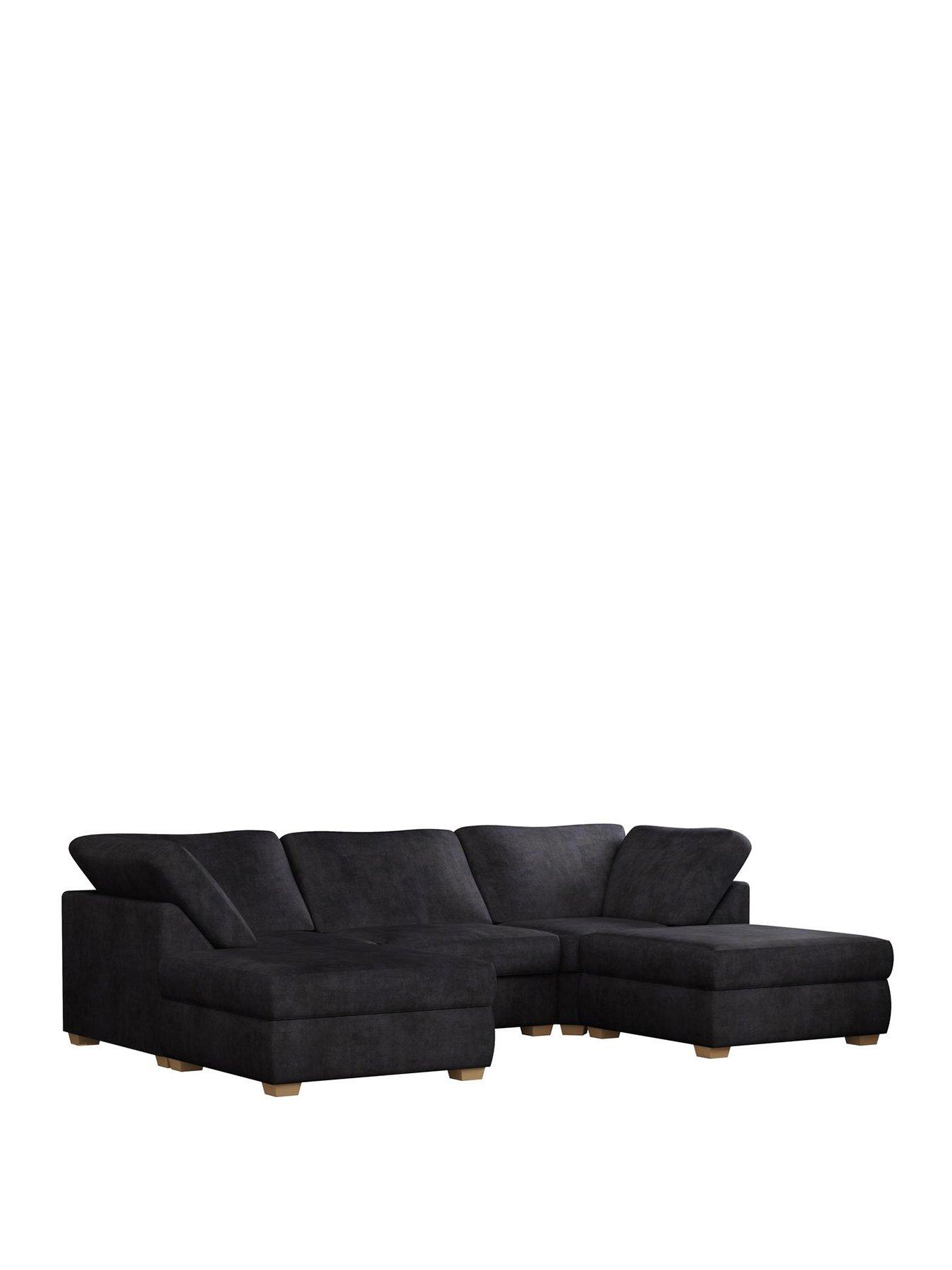 image of aspire-nestle-u-shaped-sofa-velvet