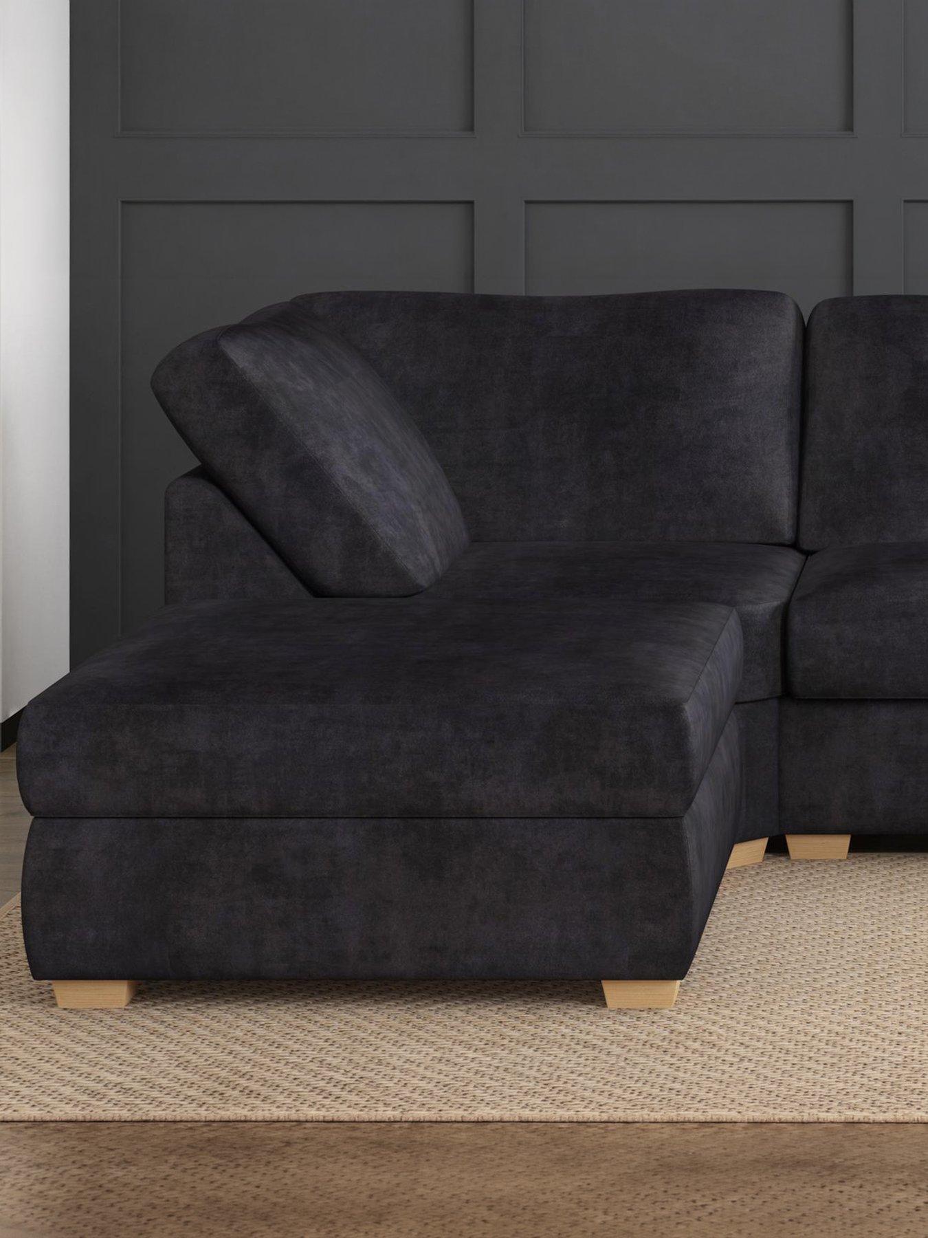  image of aspire-nestle-u-shaped-sofa-velvet