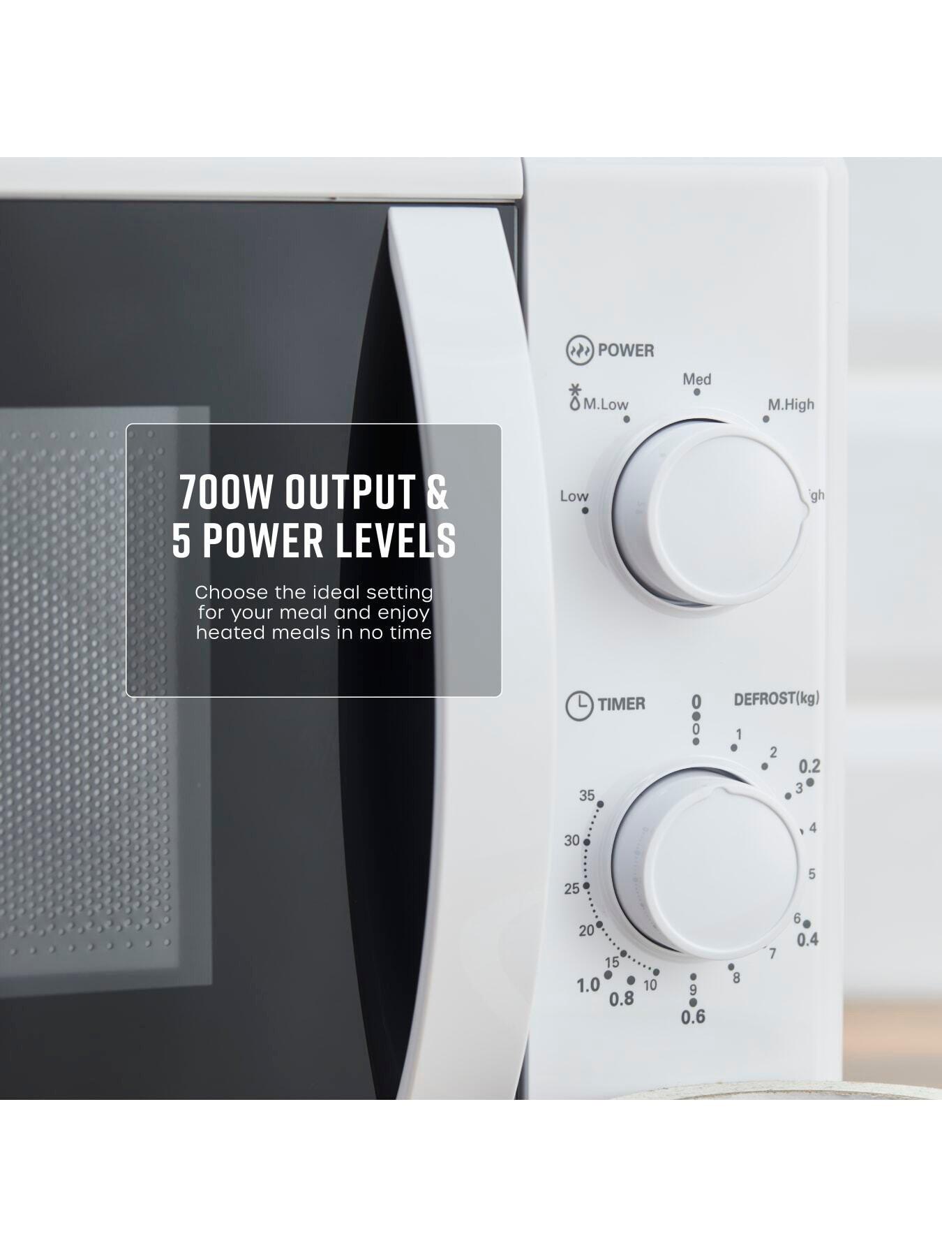 Image 2 of 6 of Swan Manual Microwave, 5 Power Levels, Defrost, 20L, 700W, White