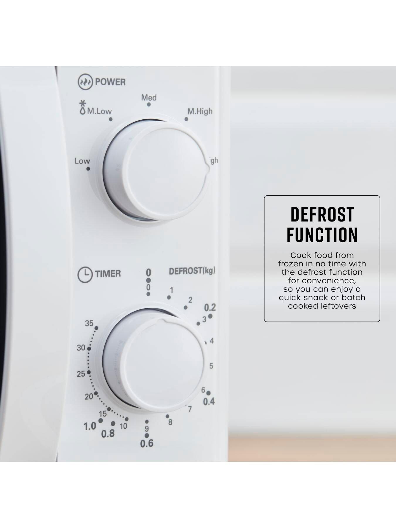 Image 4 of 6 of Swan Manual Microwave, 5 Power Levels, Defrost, 20L, 700W, White