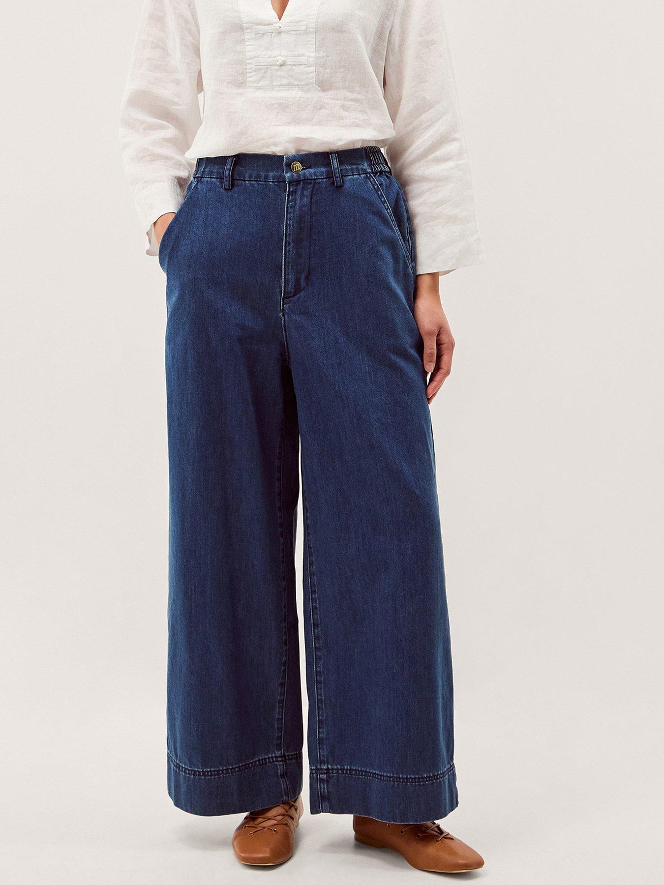 Image 1 of 1 of Monsoon Wendy Wide Leg Jean - Blue