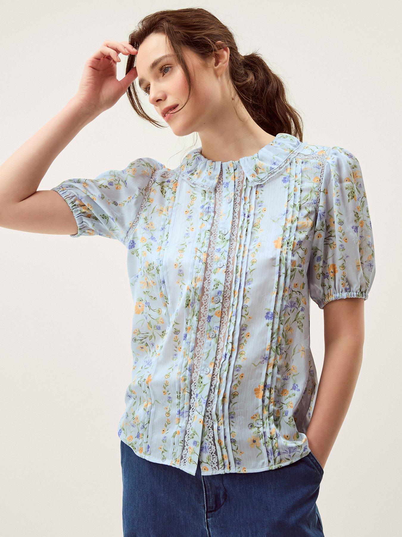 Monsoon Naomi Floral Shirt - Blue