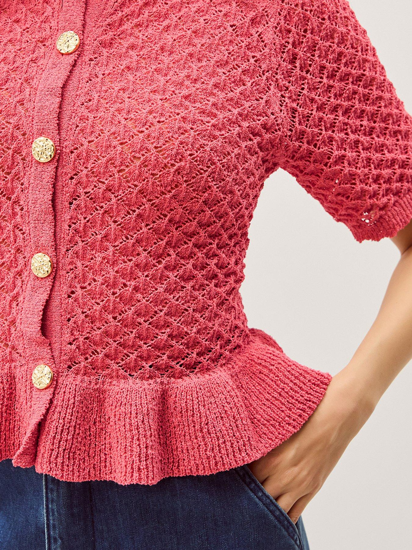 Image 4 of 5 of Monsoon Shea Stitch Cardigan - Pink