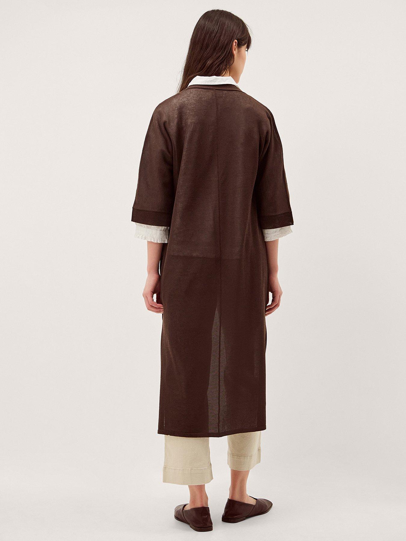 Image 2 of 6 of Monsoon Longline Cardigan - Brown