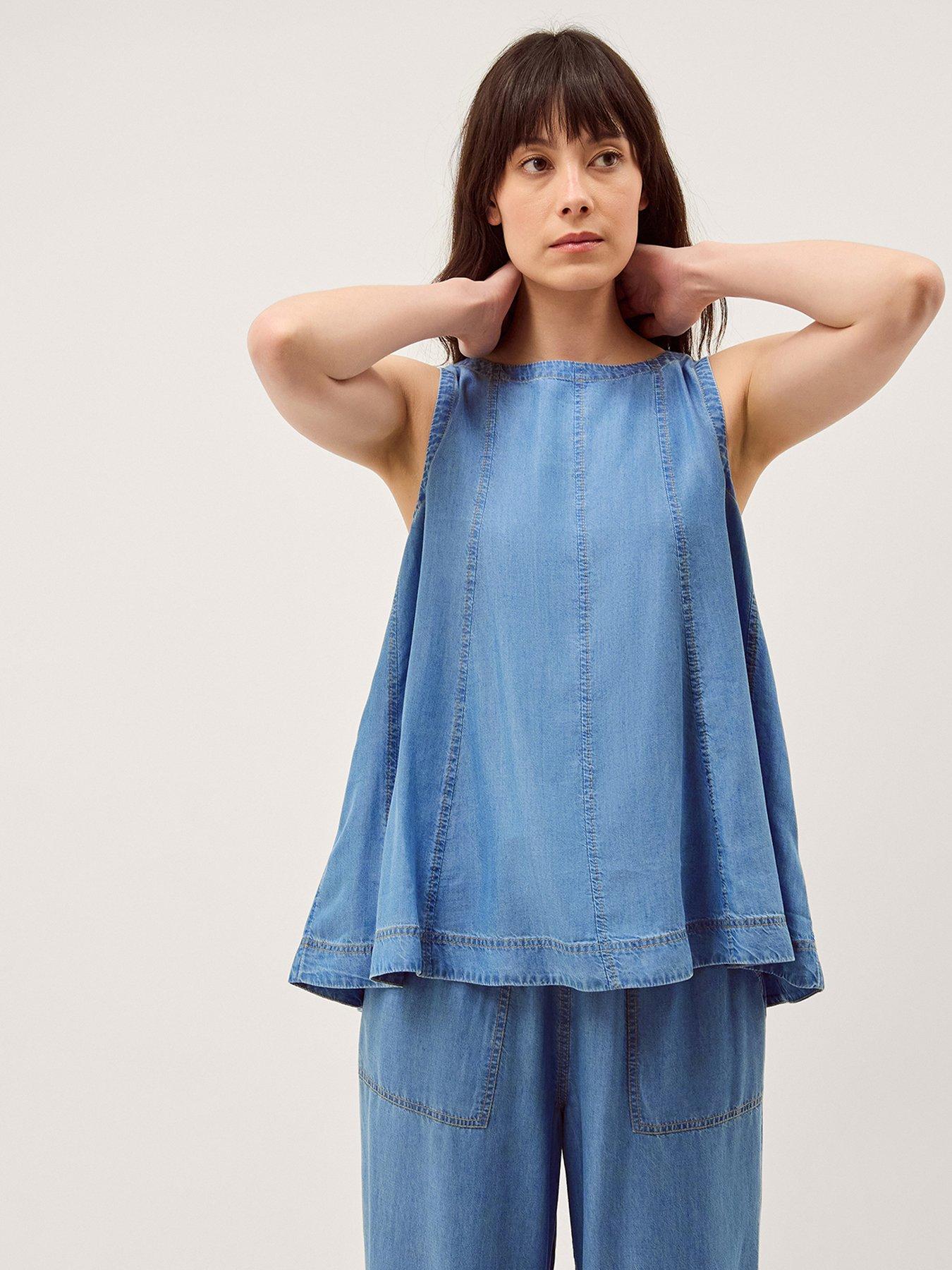 front image of monsoon-daria-tencel-tank