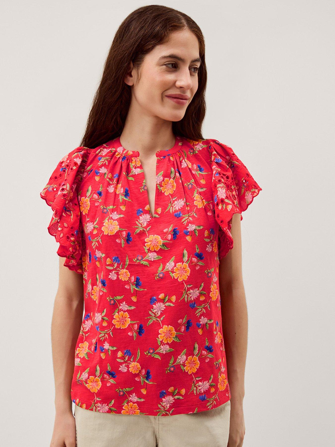 Image 1 of 4 of Monsoon Libby Floral Jersey Top
