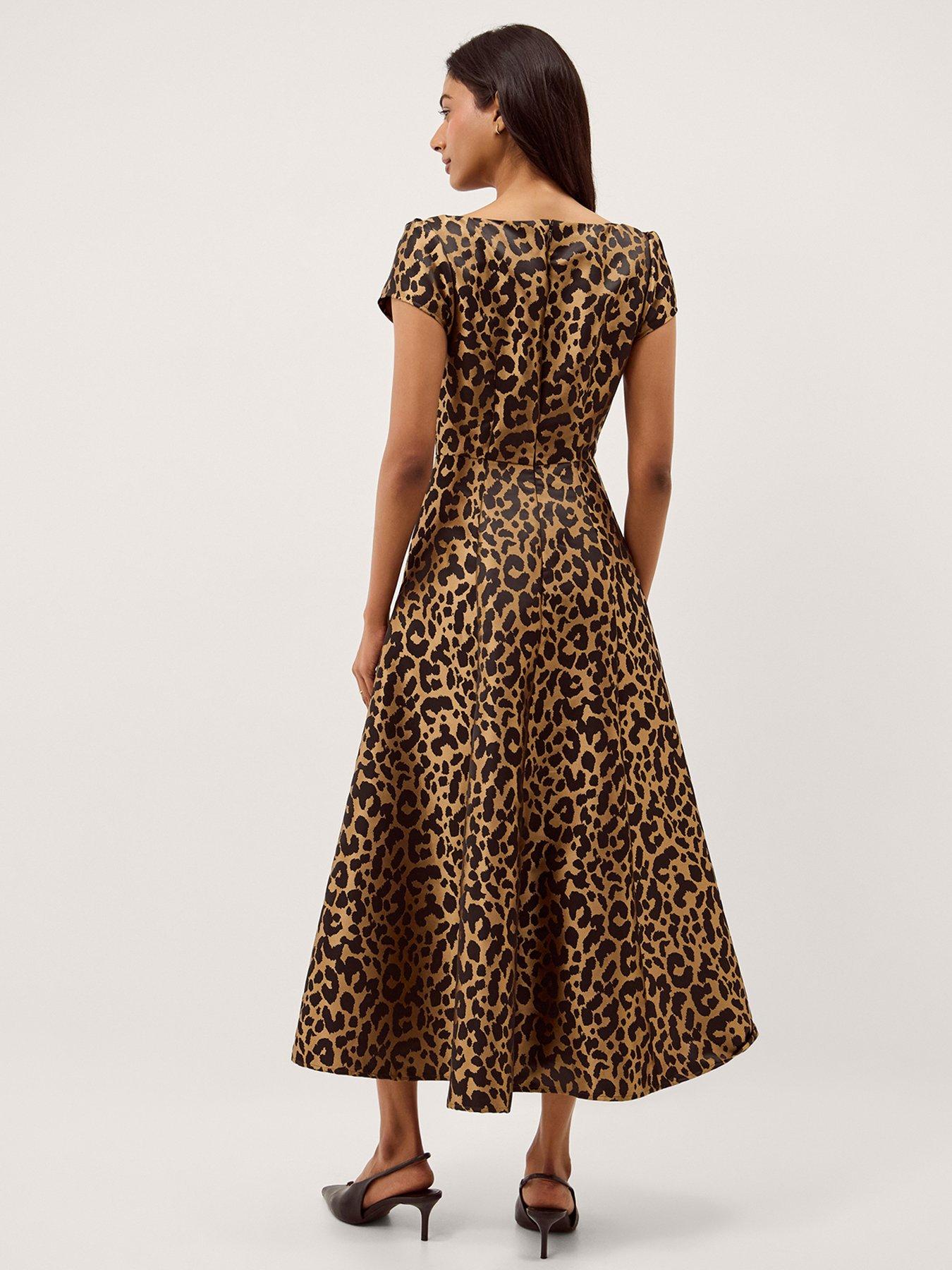  image of monsoon-anna-leopard-dress-cream