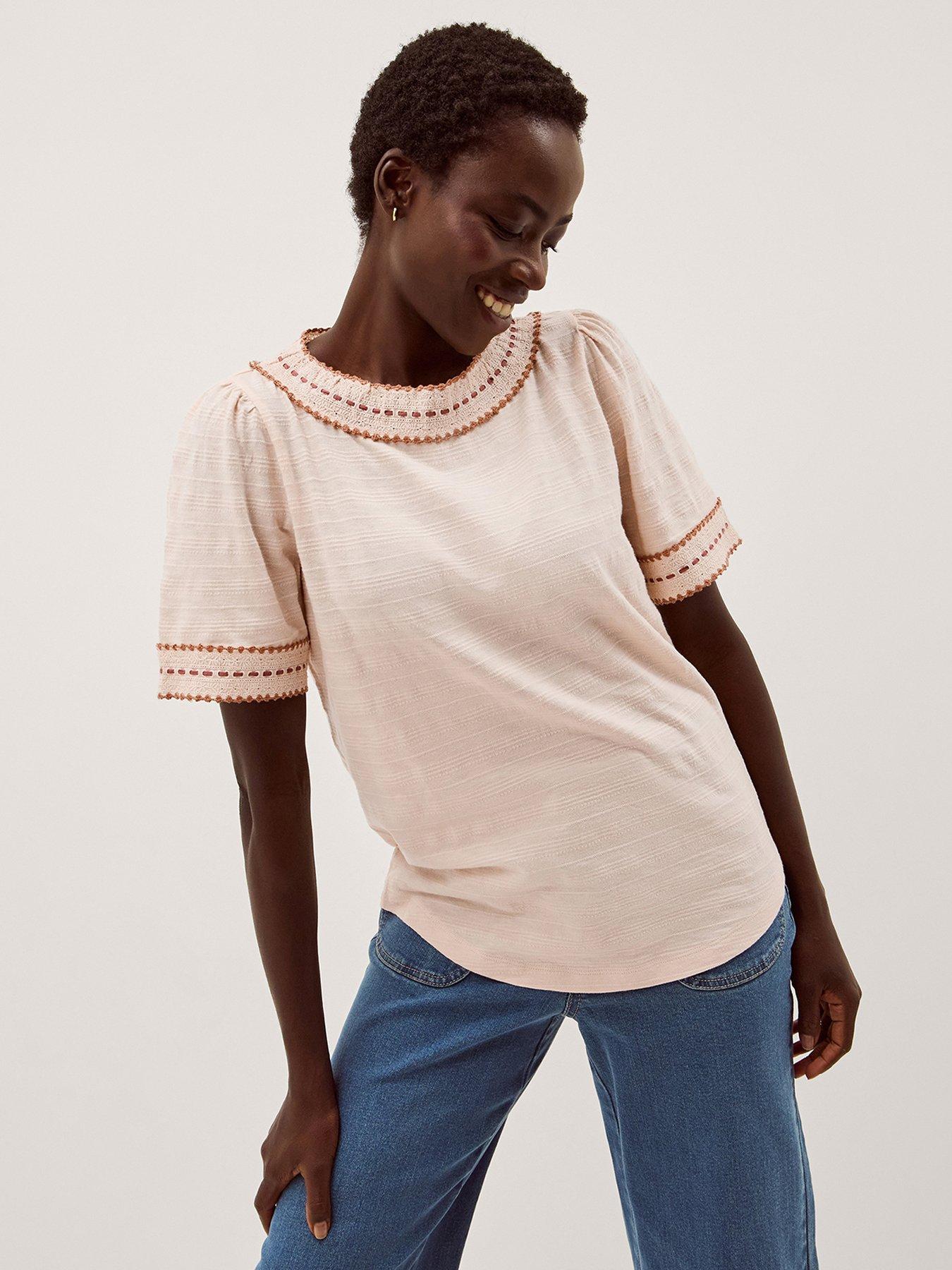 Monsoon Tina Trim Jersey Tshirt