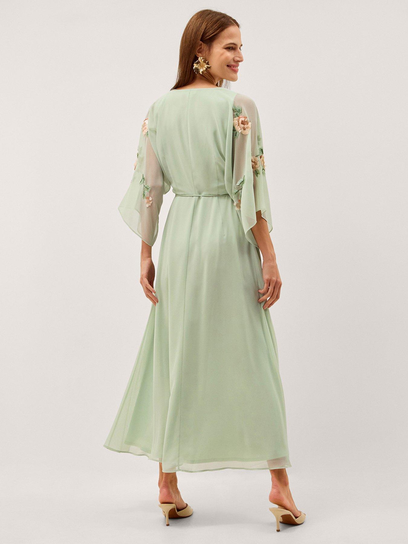 Image 2 of 6 of Monsoon Clara Wrap Dress - Green