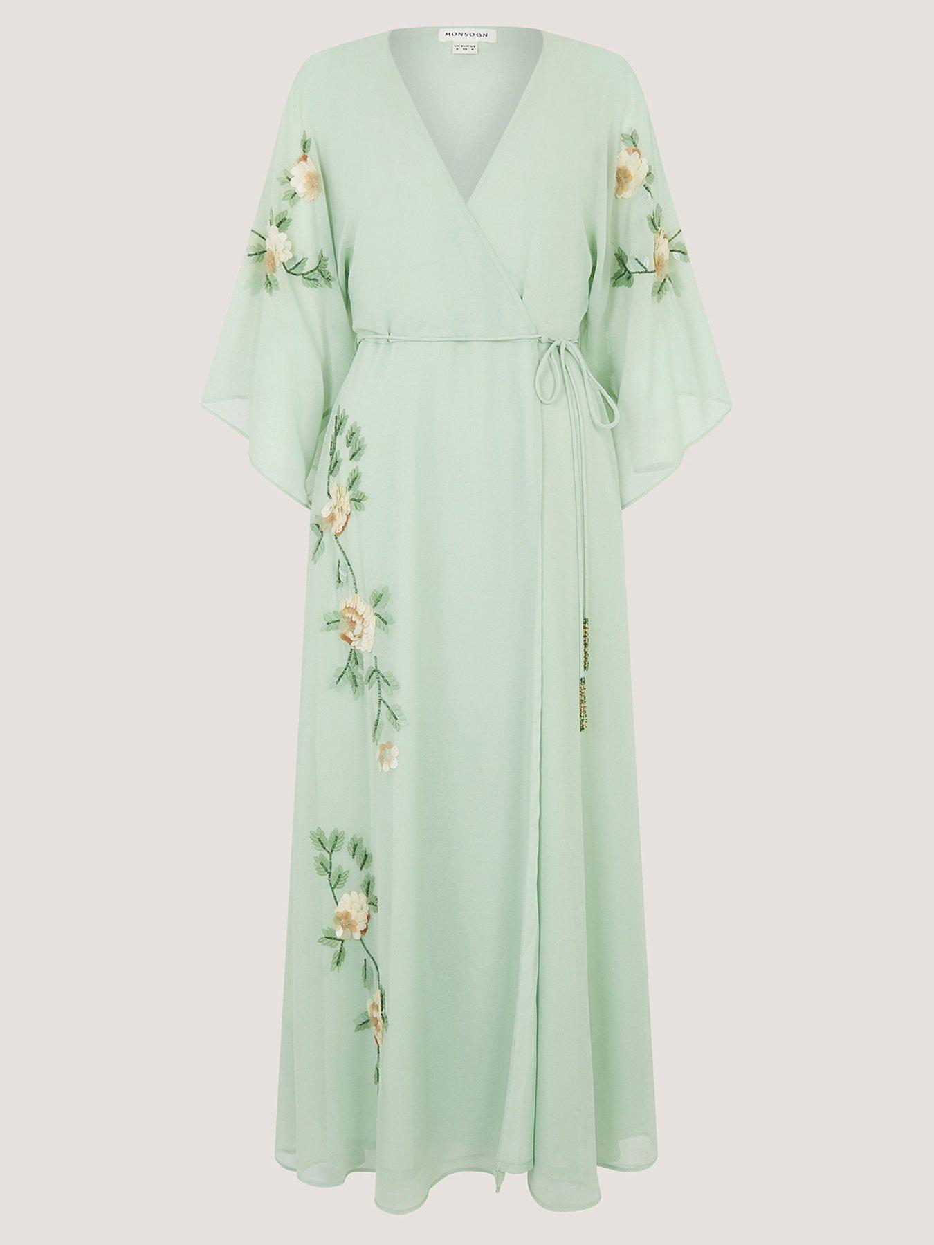 Image 6 of 6 of Monsoon Clara Wrap Dress - Green