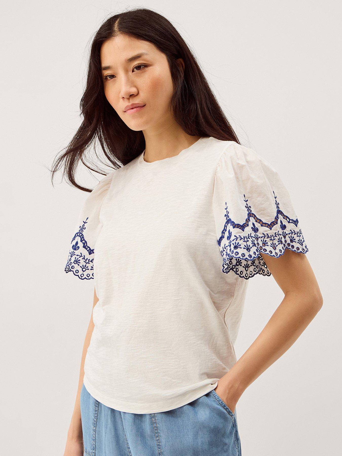 Monsoon Bree Broderie Jersey Tshi