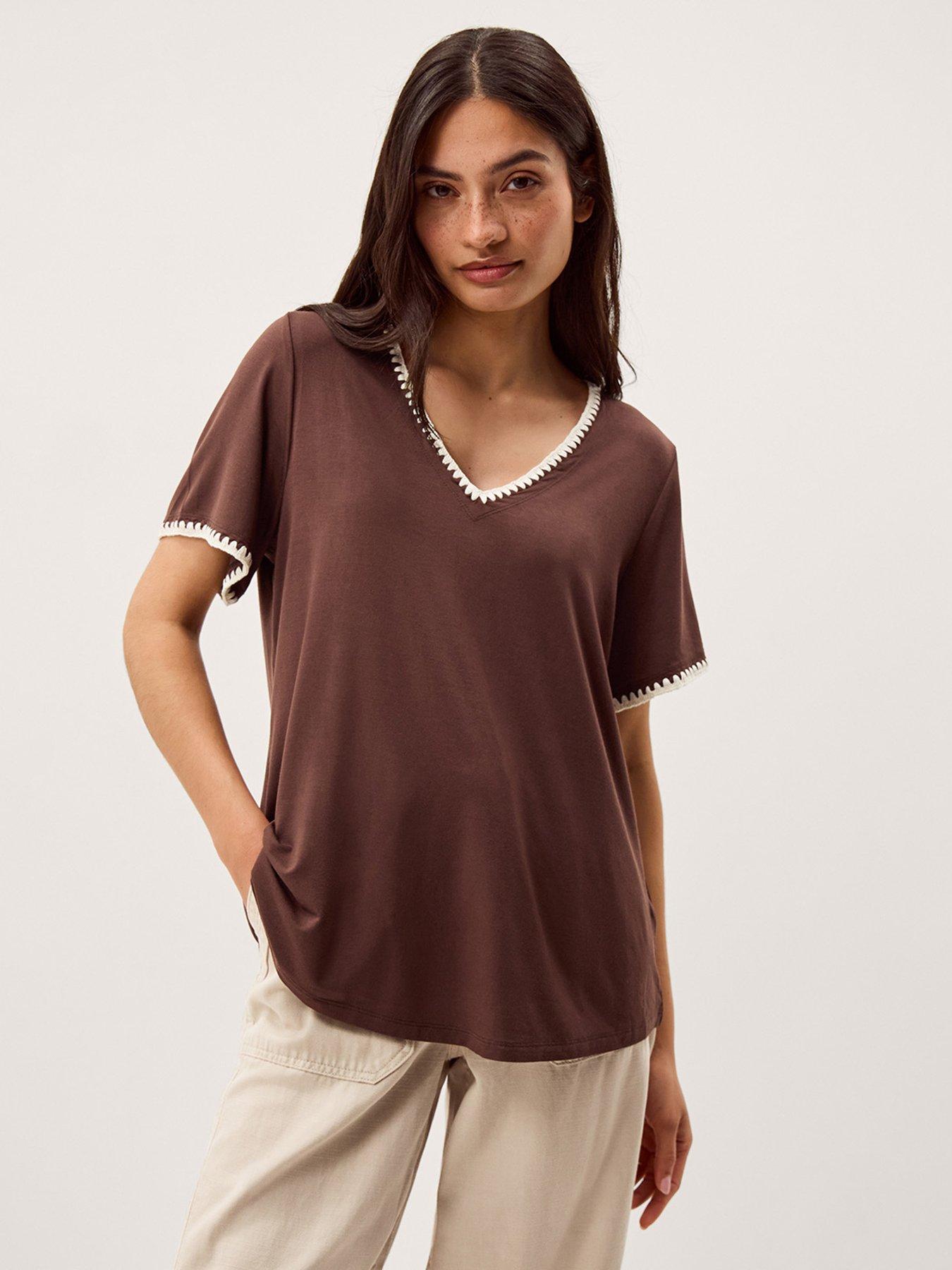Image 1 of 5 of Monsoon Tilly Trim Jersey Tshirt