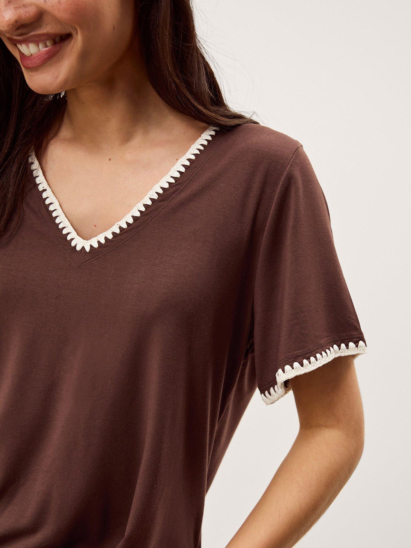 Image 4 of 5 of Monsoon Tilly Trim Jersey Tshirt