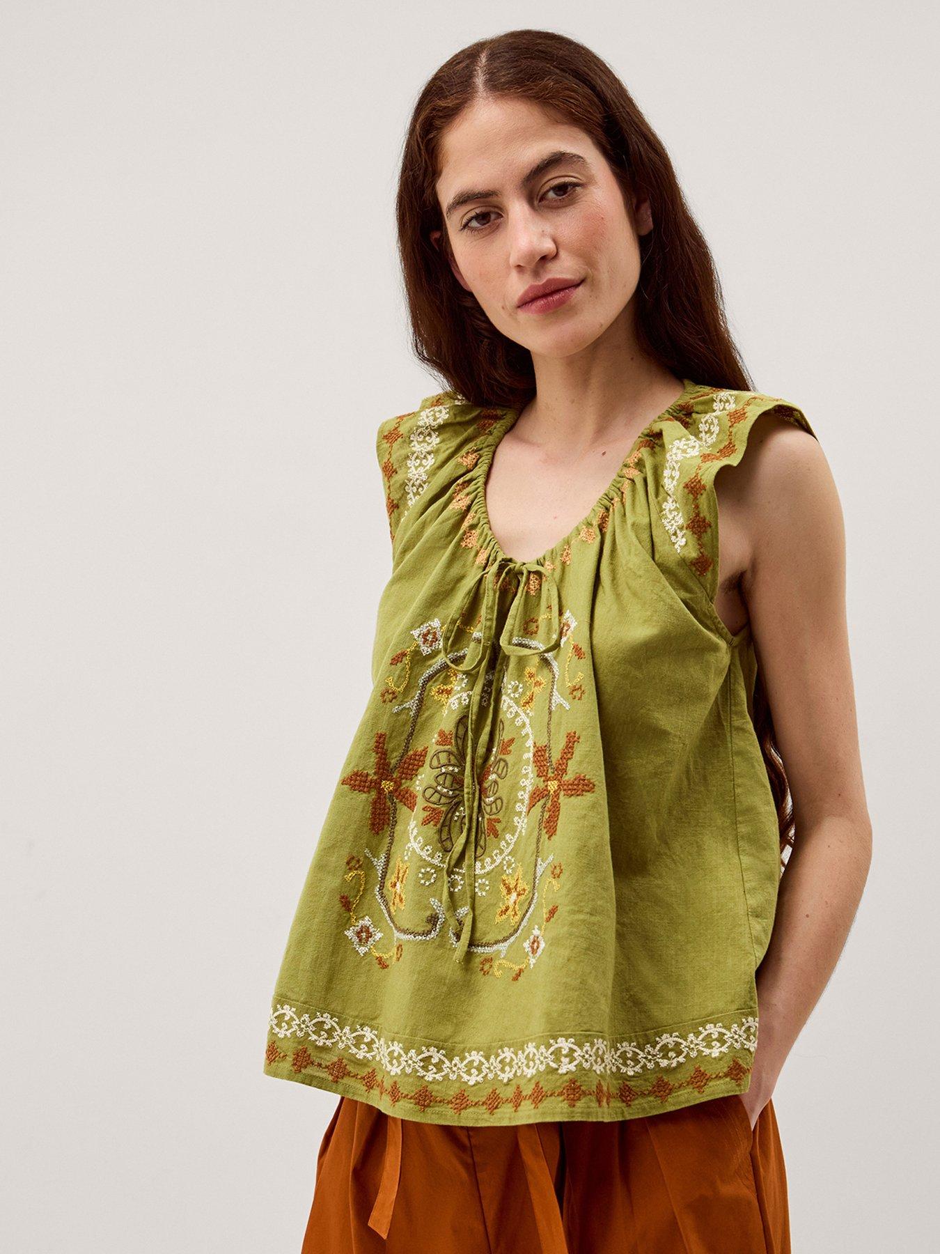 Monsoon Greta Emb Top