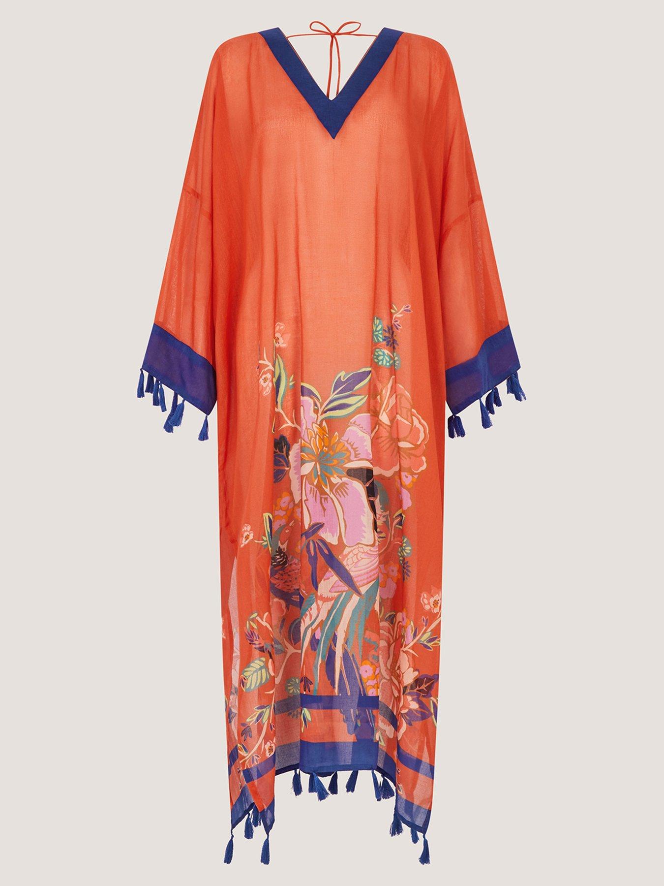 Image 6 of 6 of Monsoon Carmen Lace Up Kaftan