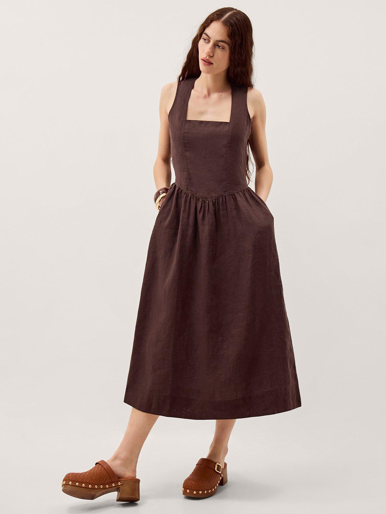  image of monsoon-lily-linen-dress