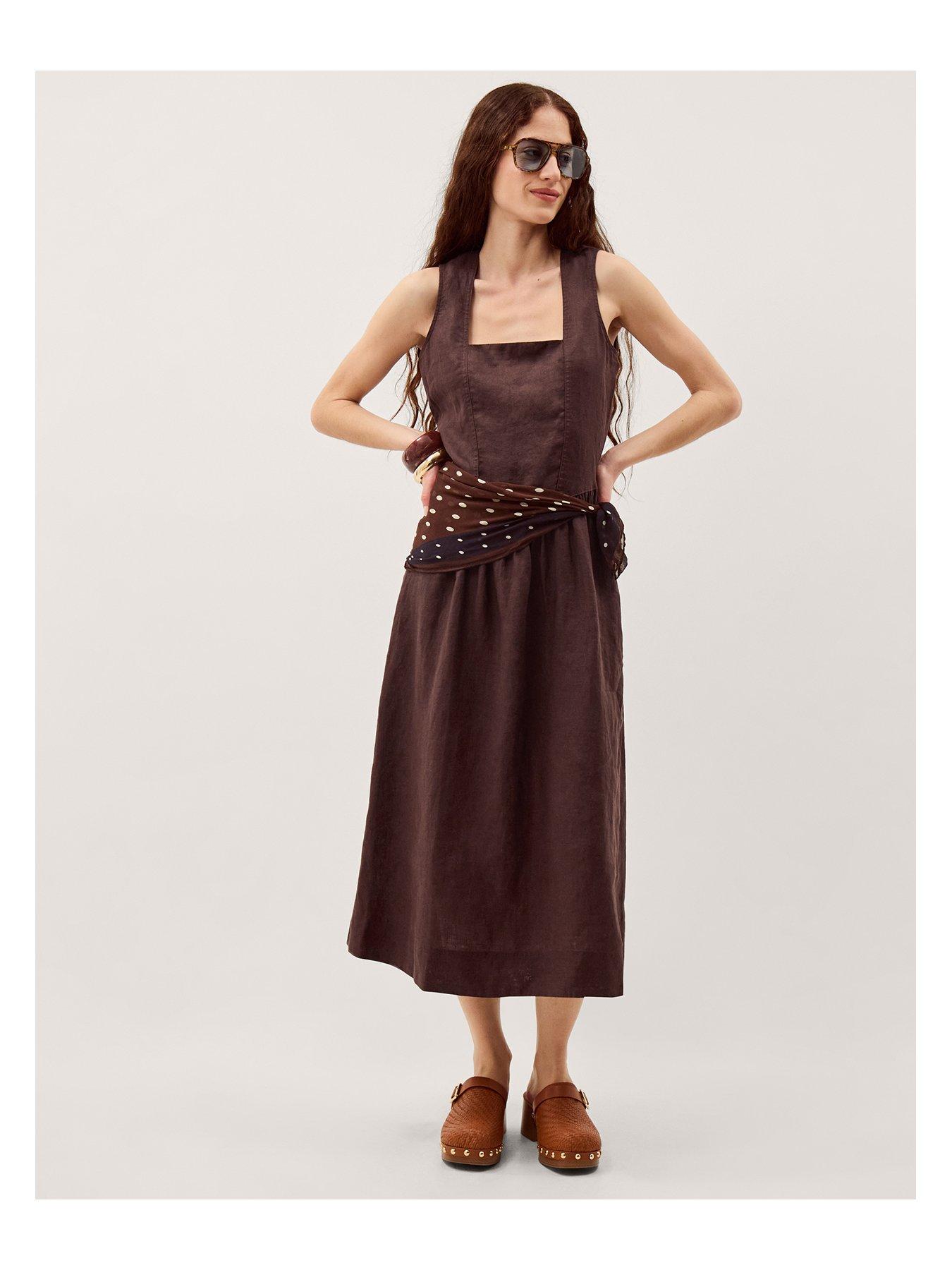  image of monsoon-lily-linen-dress