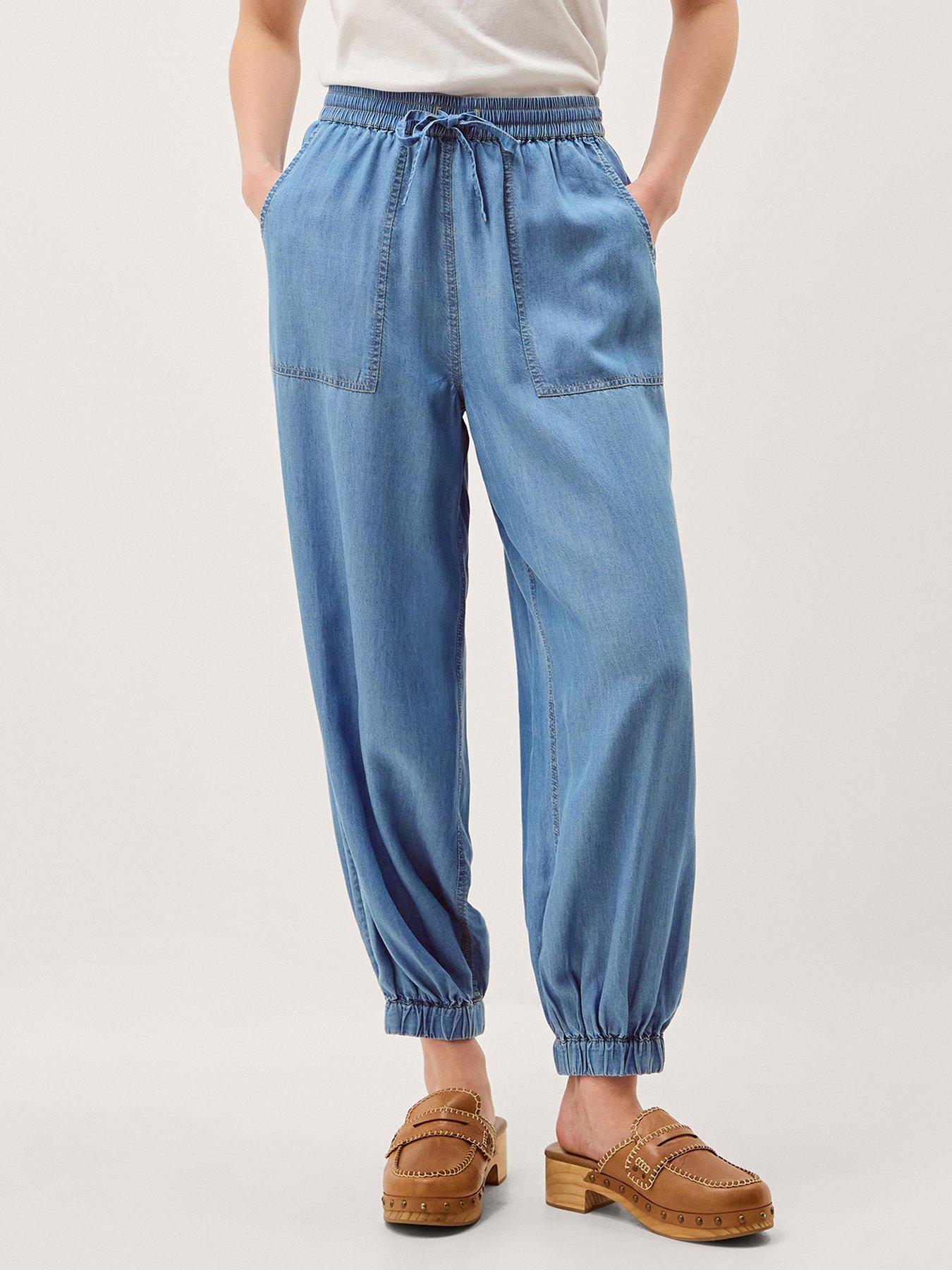 Monsoon Daria Tencel Joggers - Blue