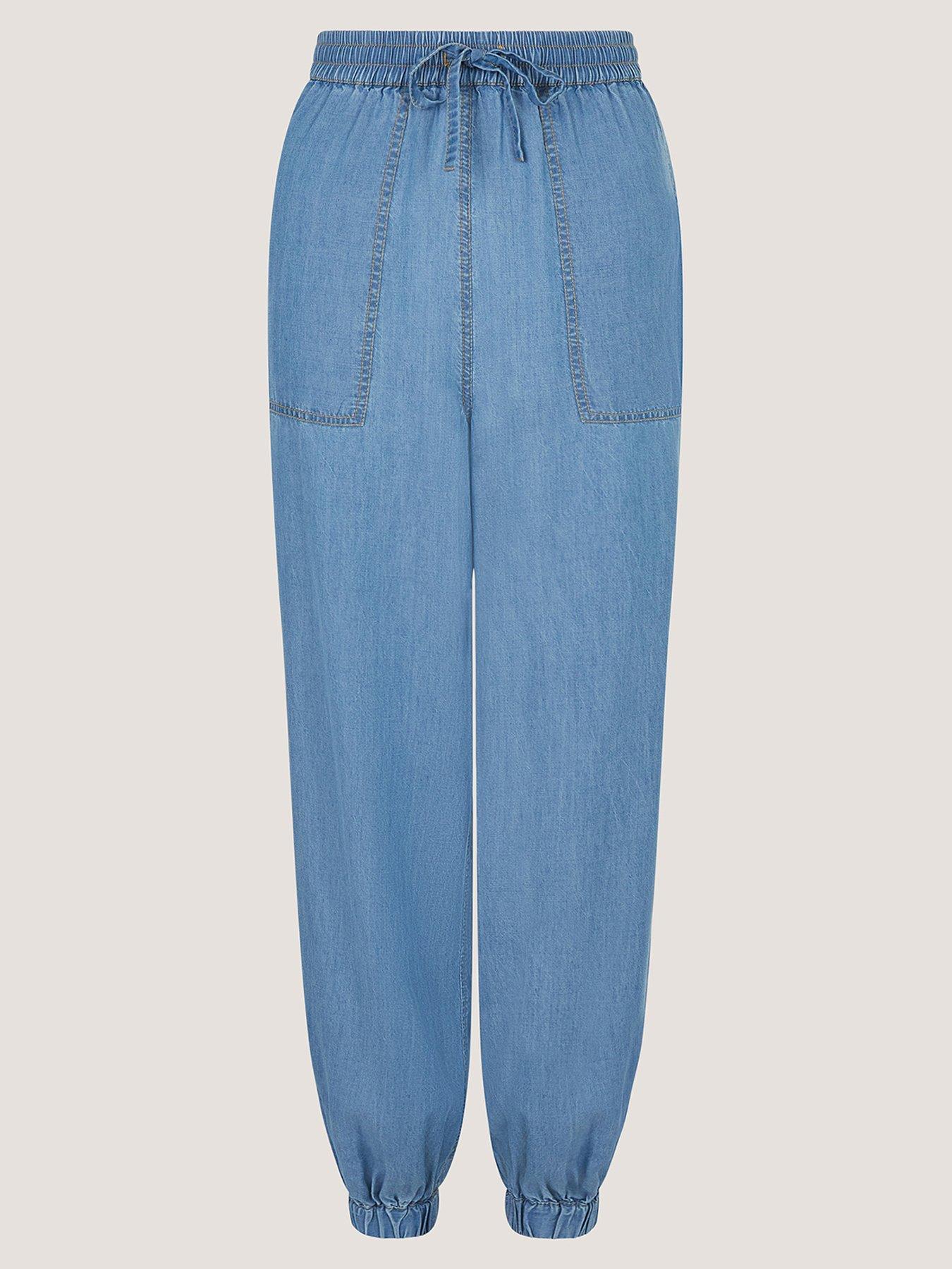 Image 5 of 5 of Monsoon Daria Tencel Joggers - Blue