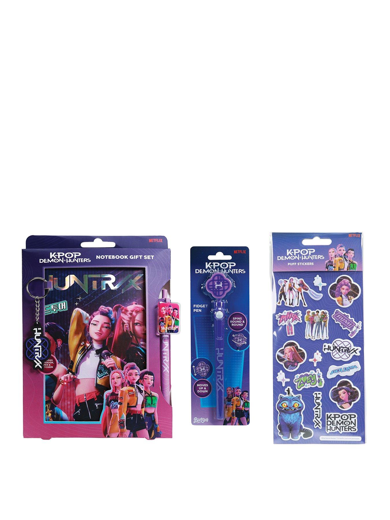 Image 1 of 5 of K-Pop Demon Hunters Notebook Giftset, Stickers, and Huntr/x Fidget Pen Bundle