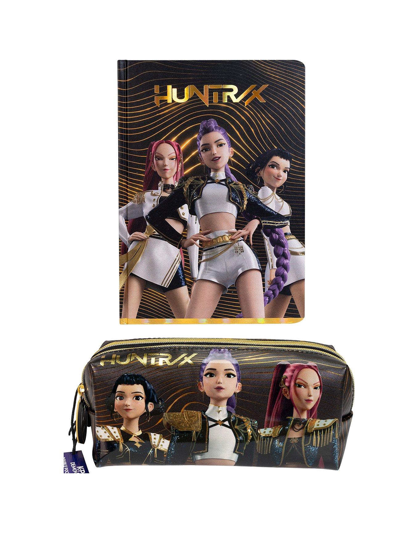 K-Pop Demon Hunters Golden Notebook & Golden Pencil Case Bundle