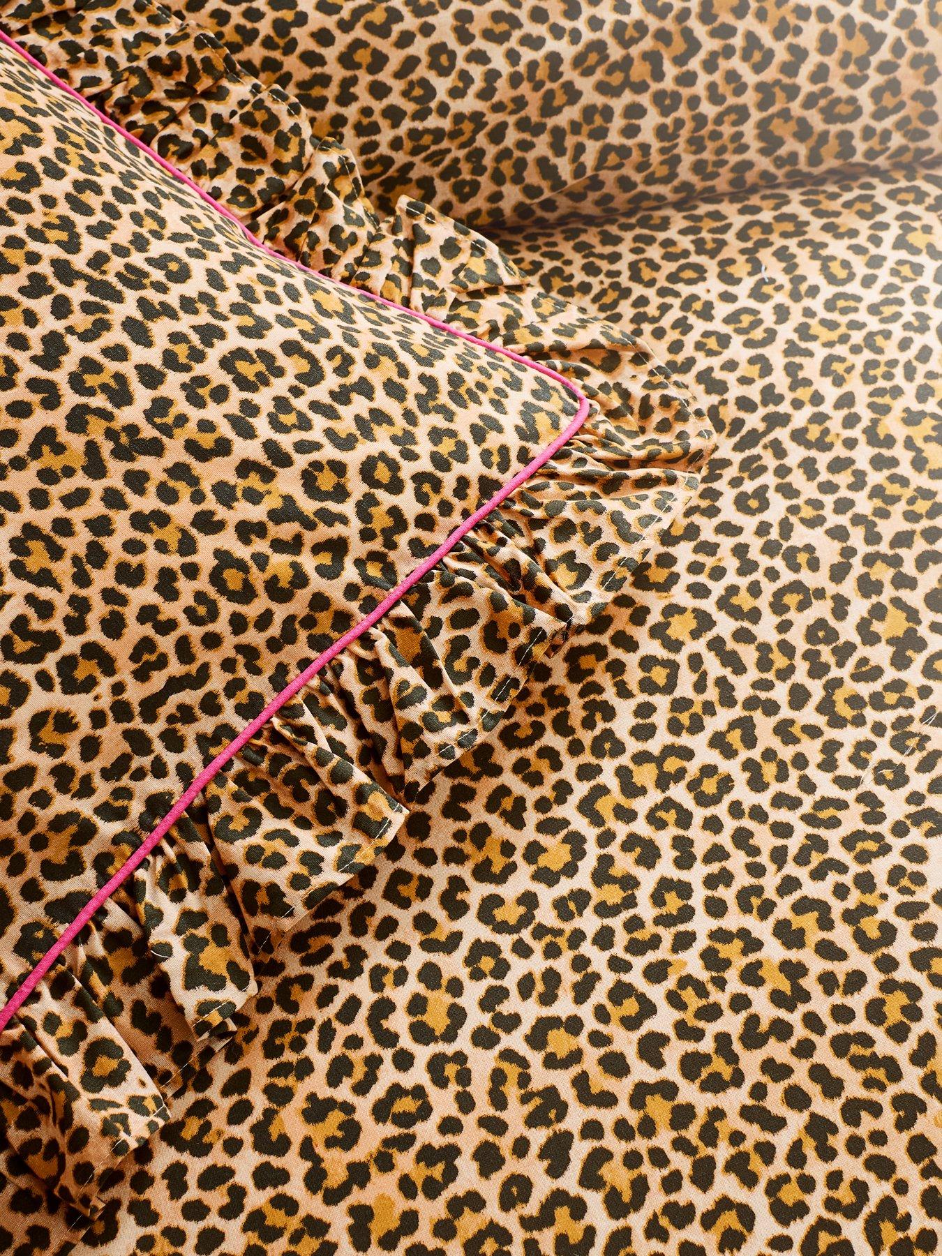 image of copenhagen-home-frilled-leopard-duvet-set