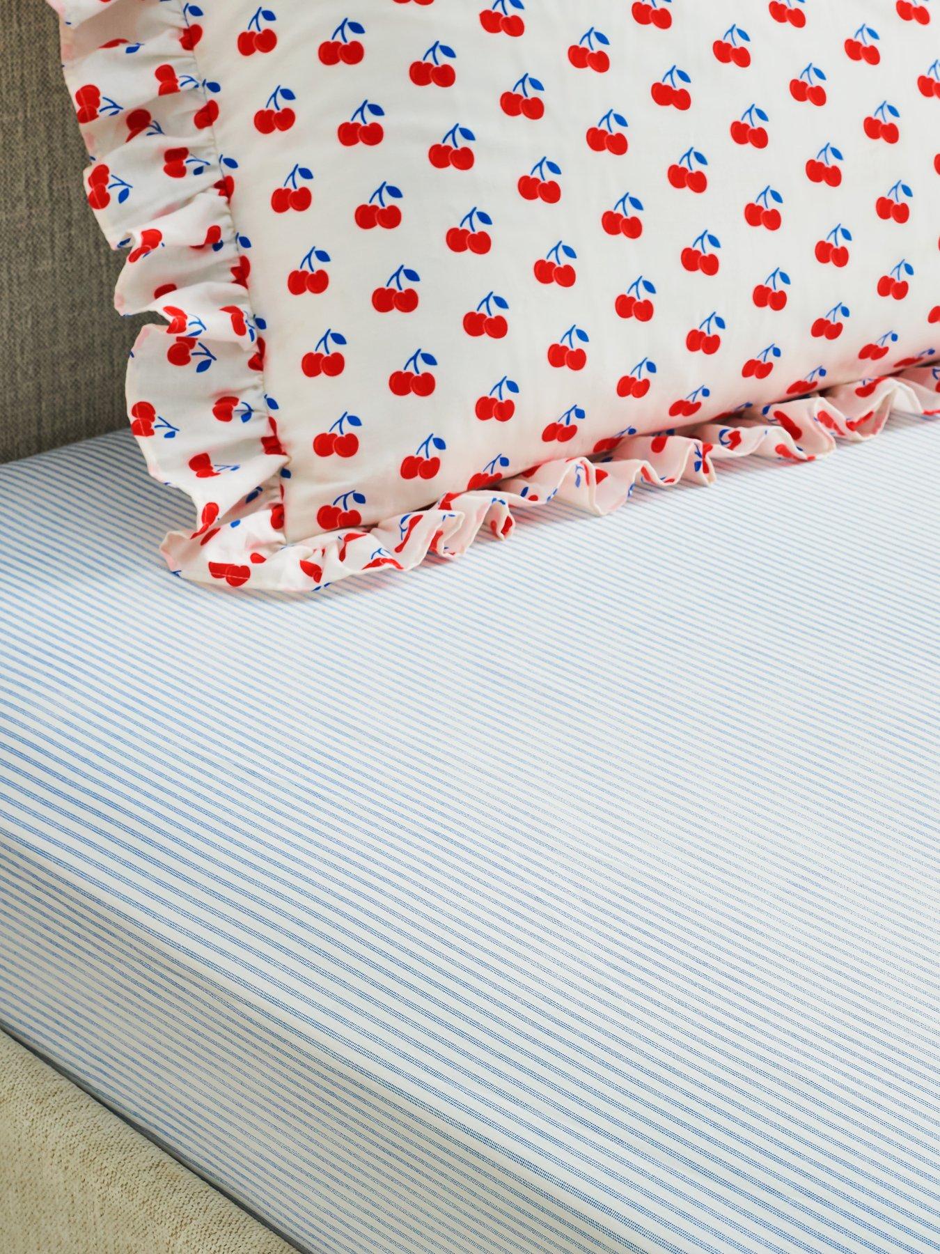 Copenhagen Home Pyjama Stripe Fitted Sheet Blue