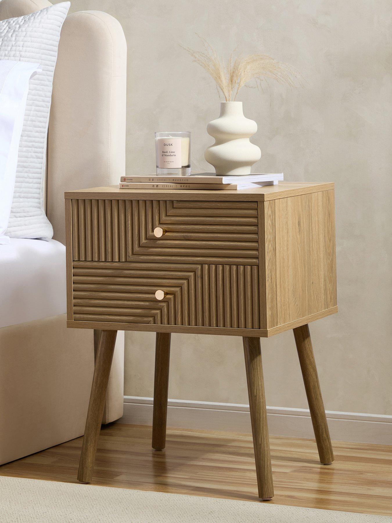 Dusk Dora 2 Drawer Nightstand - Light Wood
