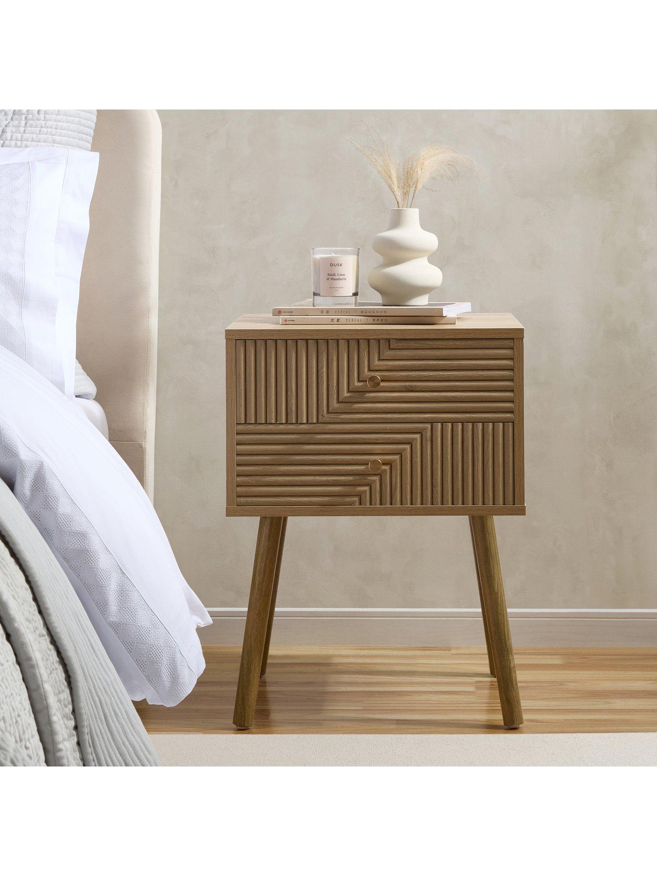 Image 4 of 7 of Dusk Dora 2 Drawer Nightstand - Light Wood