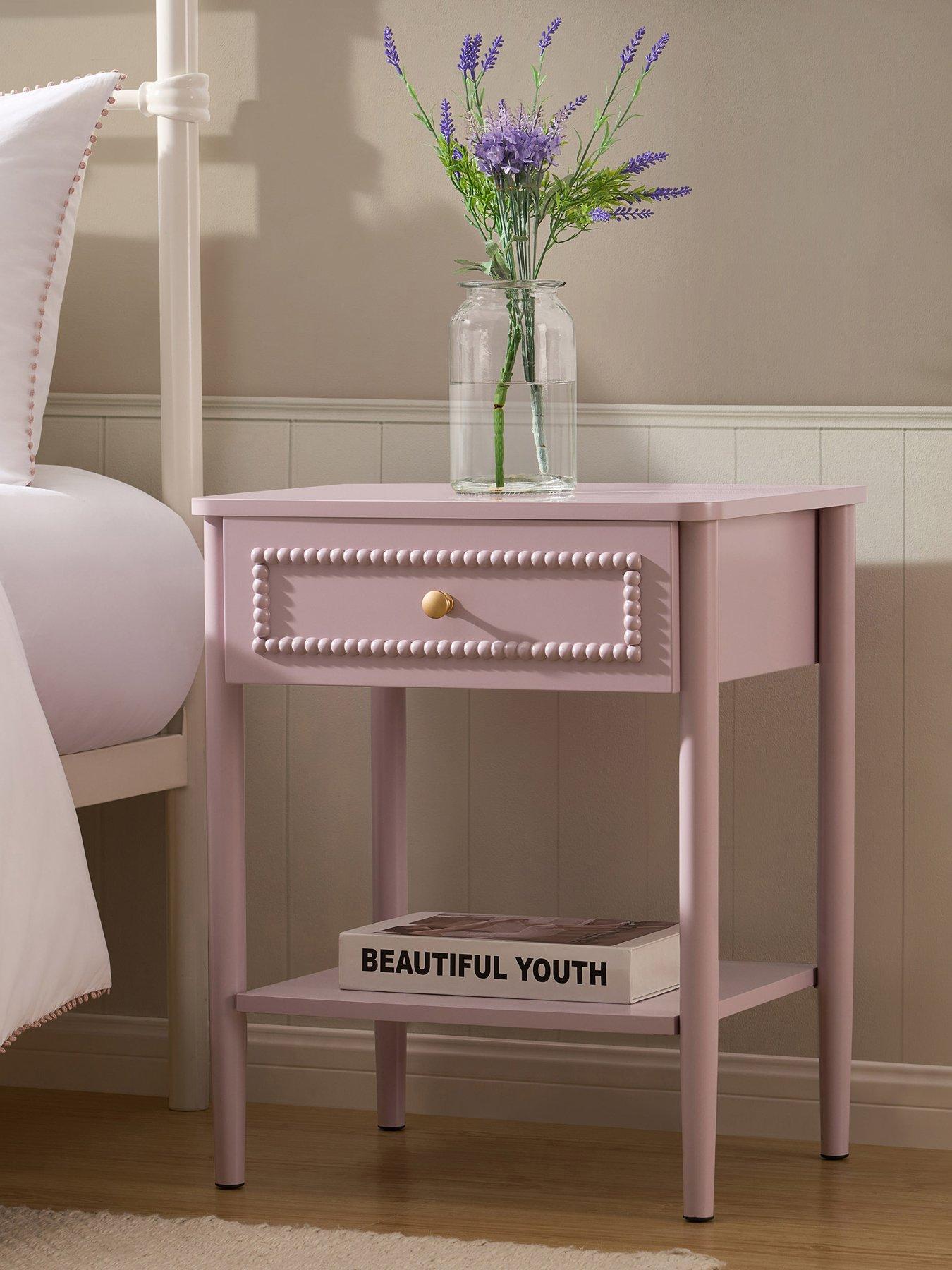 Dusk Posy Bobbin 1 Drawer Nightstand - Violet Ice
