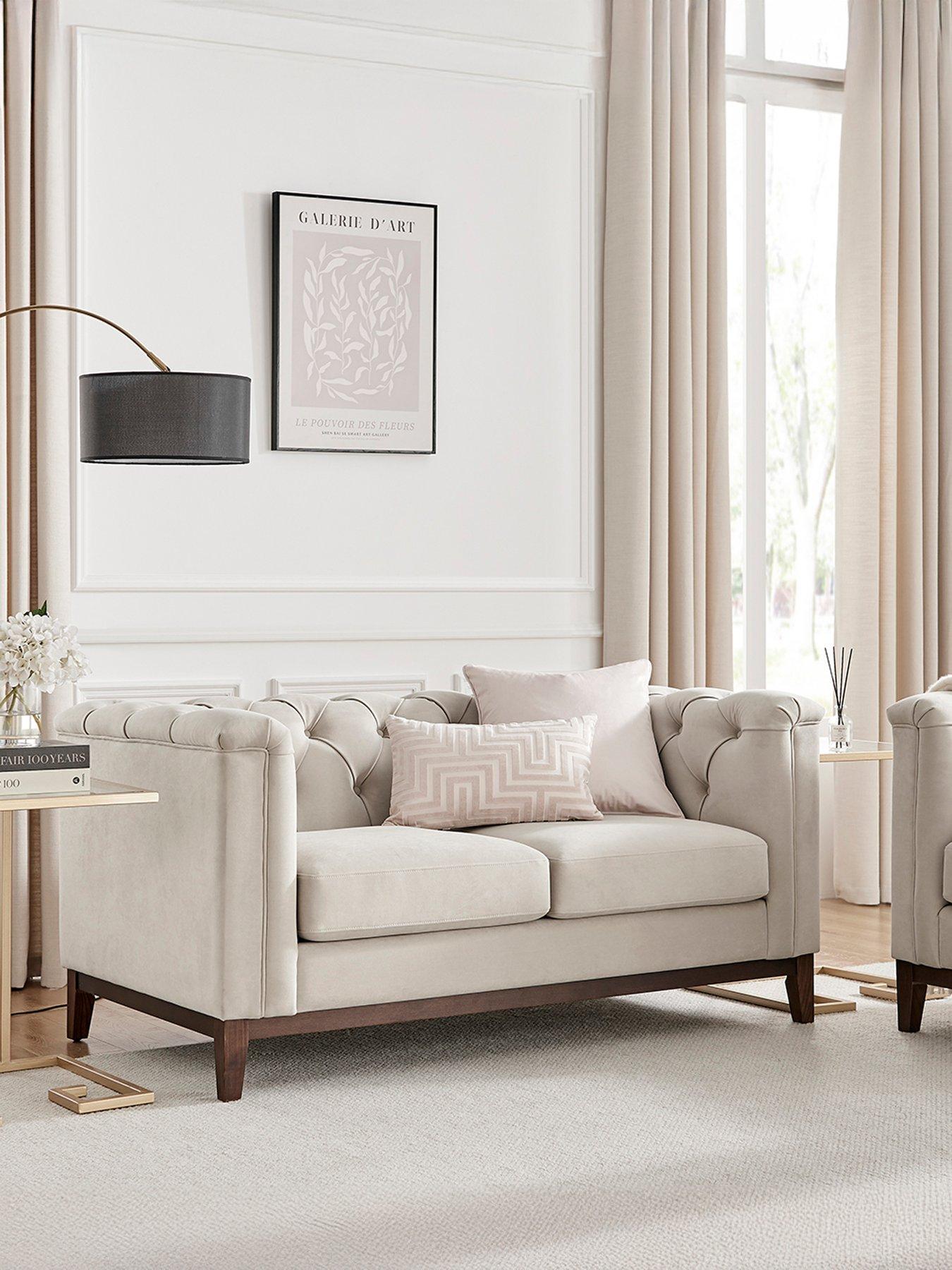 front image of dusk-chesterfield-2-seater-sofa-stone