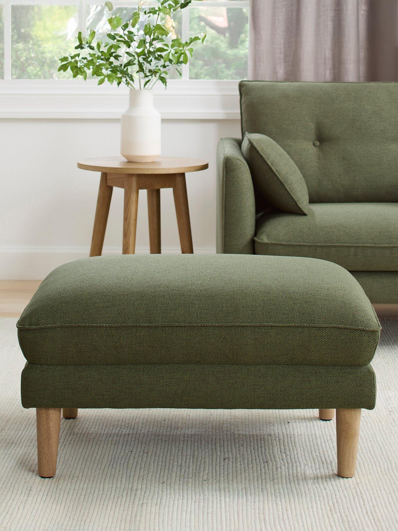 Dusk Shoreditch Pouffe - Woven Green