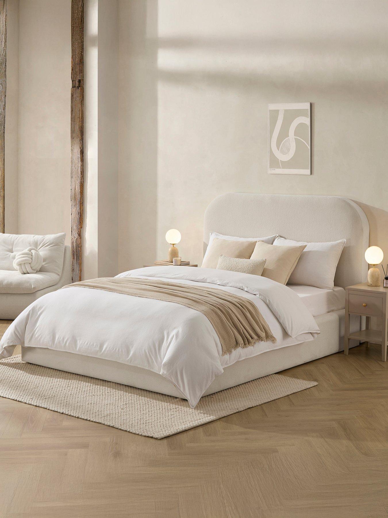 front image of dusk-aintree-ottoman-storage-bed-double-teddy-cream