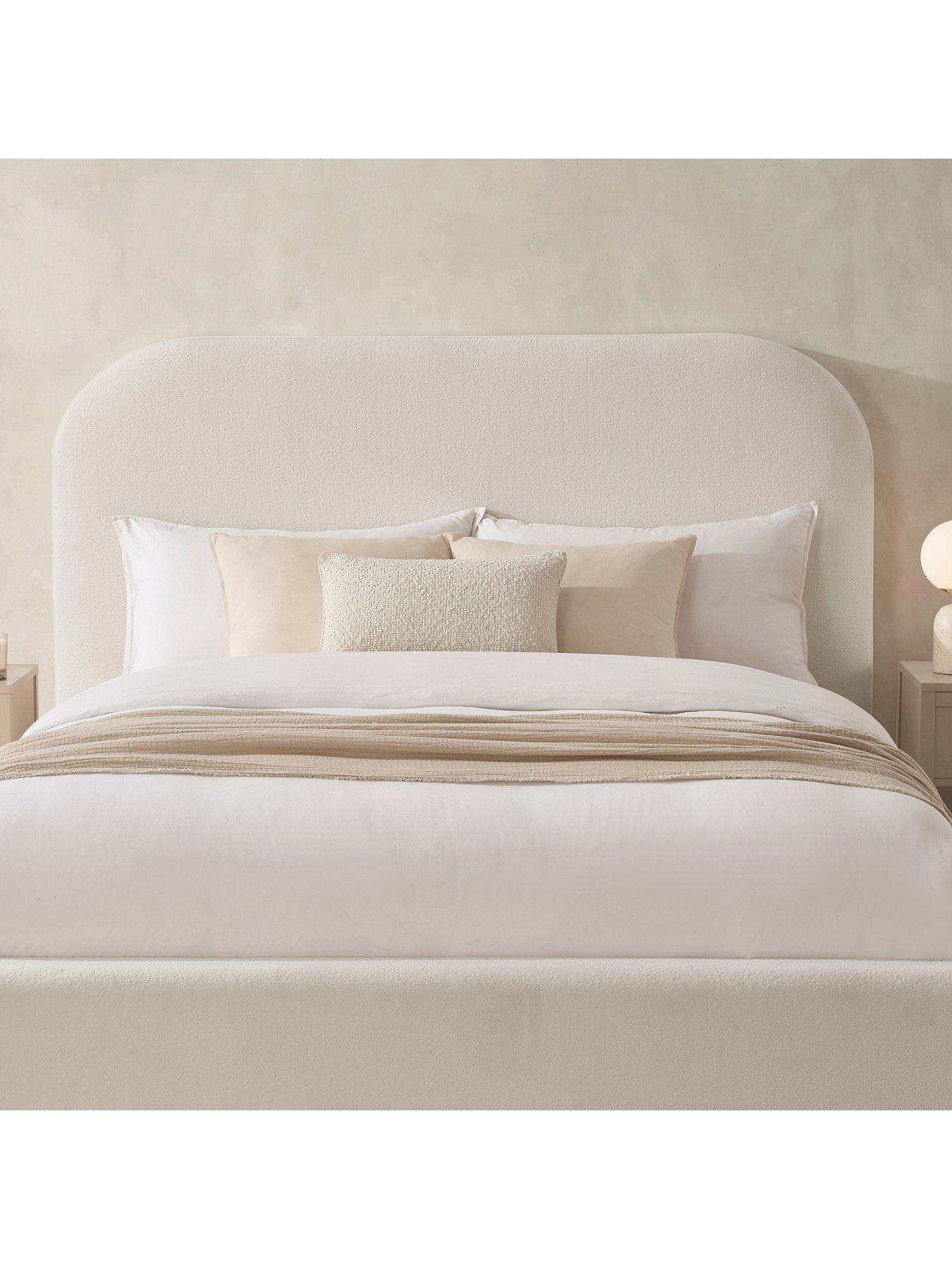  image of dusk-aintree-ottoman-storage-bed-double-teddy-cream