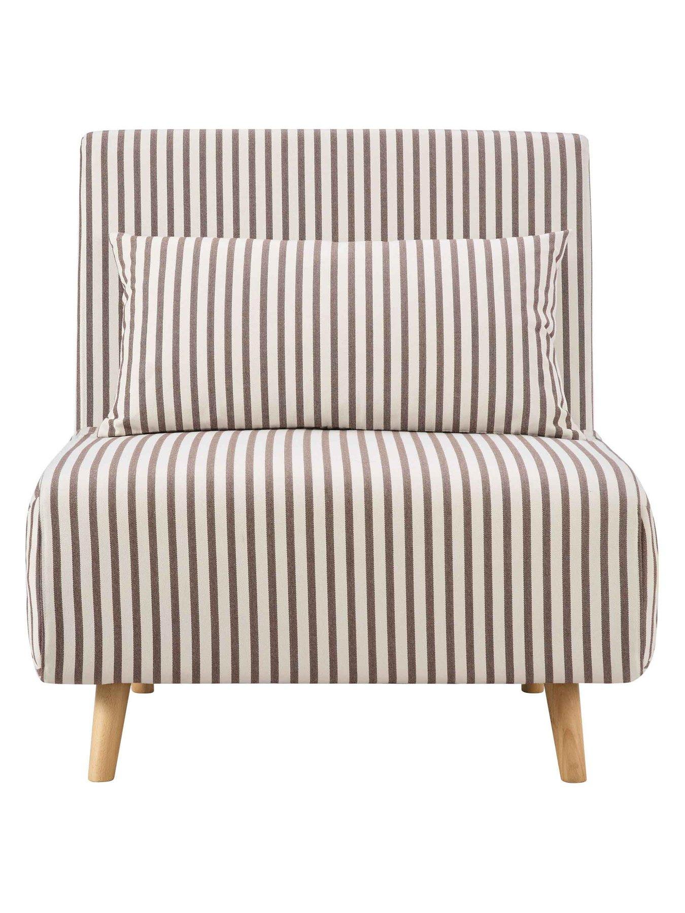 Image 3 of 7 of Dusk Seattle Chocolate Stripe Sofa Bed - Single