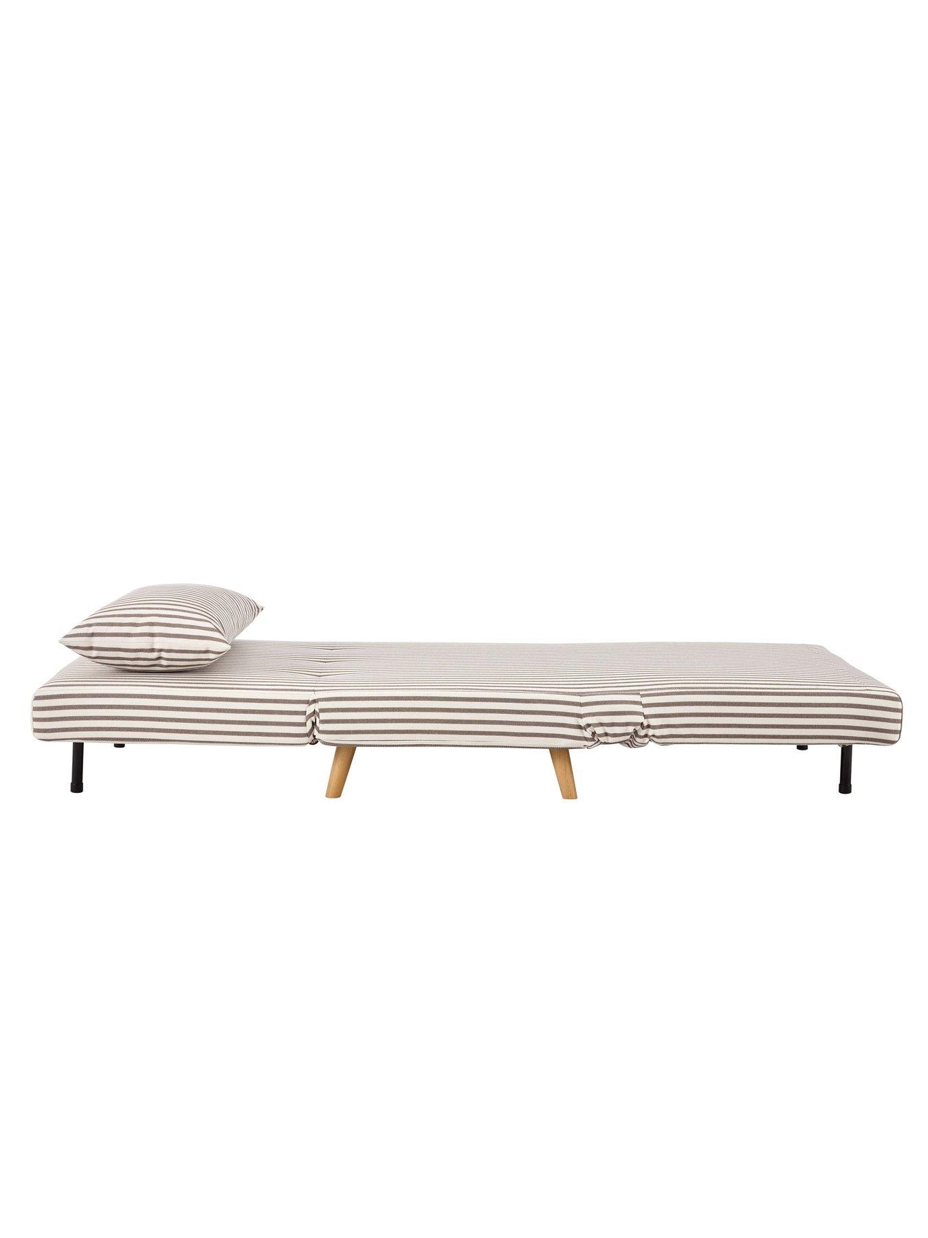 Image 6 of 7 of Dusk Seattle Chocolate Stripe Sofa Bed - Single