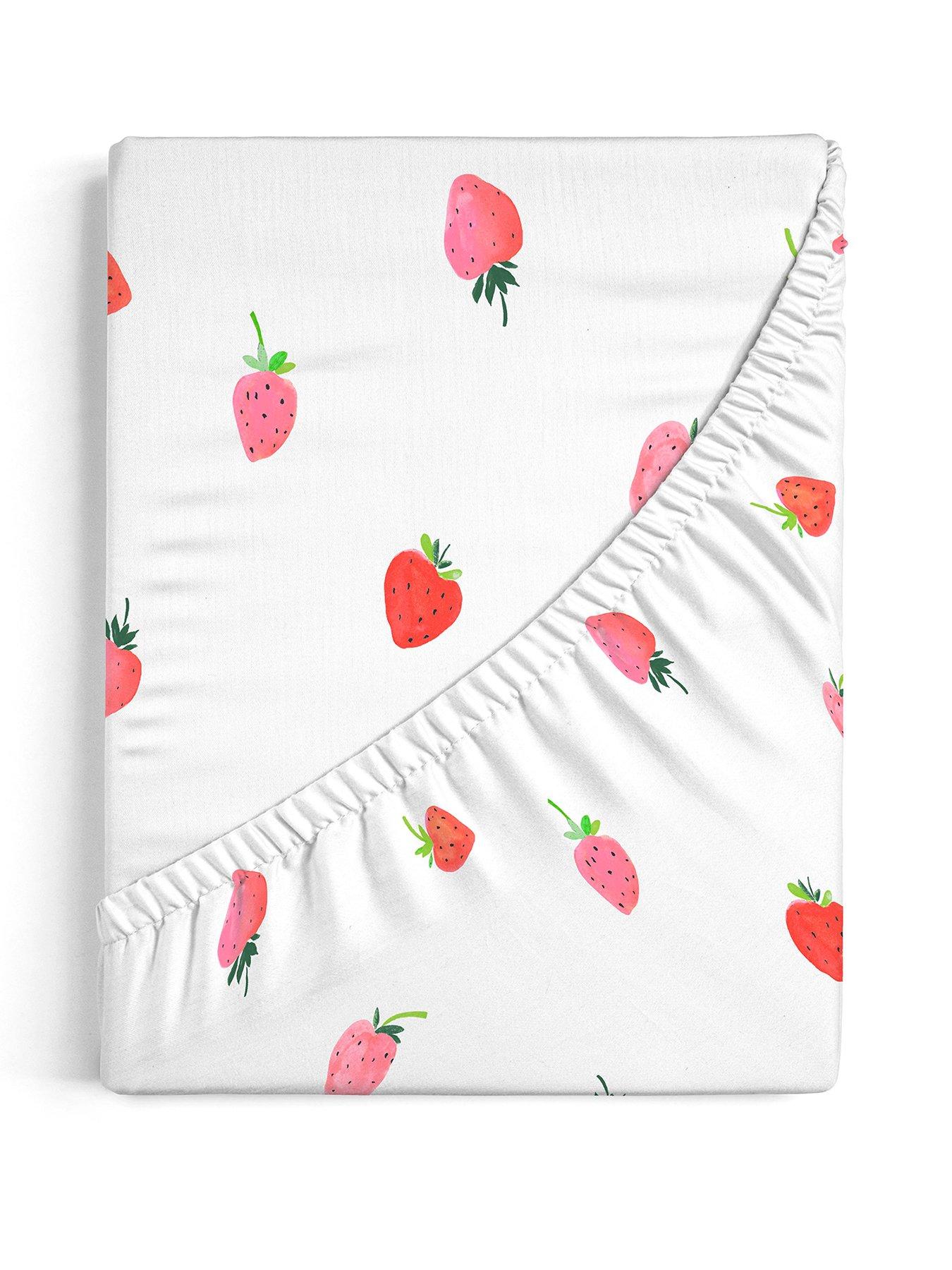 Image 2 of 3 of Copenhagen Home Sweet Strawberries Fitted Sheet