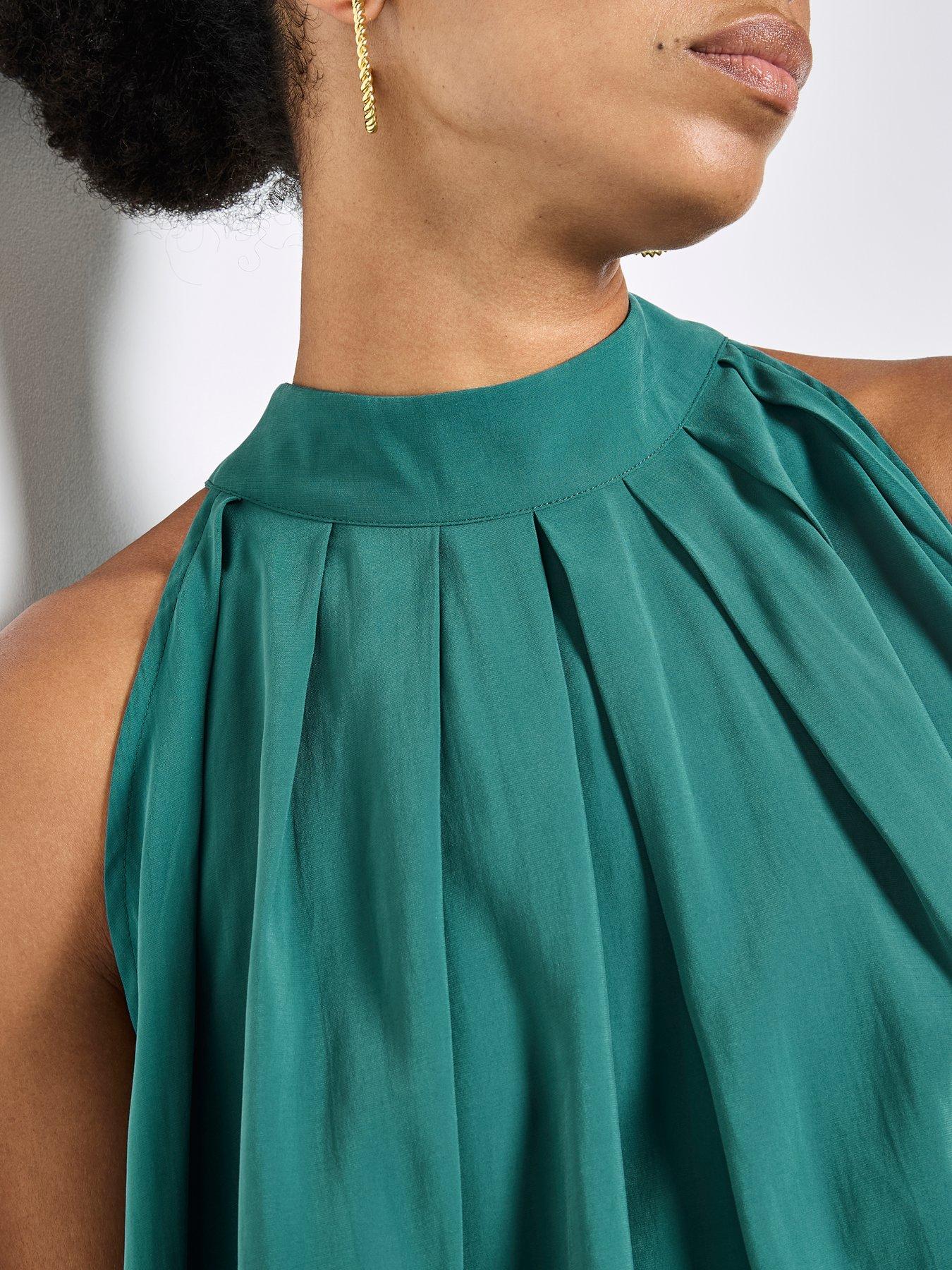 Image 4 of 5 of Apricot Pleat Detail Tunic Top