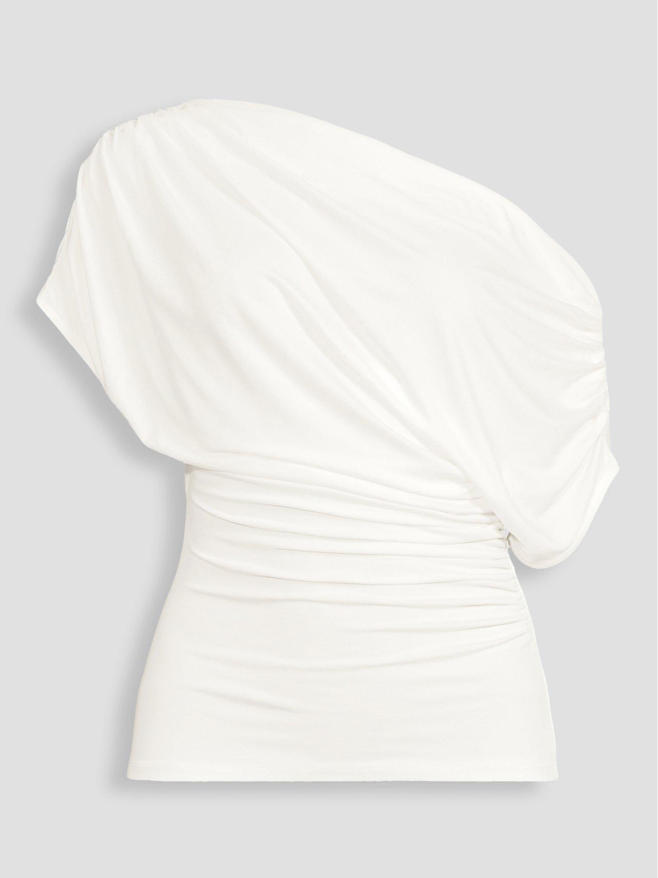 Image 7 of 7 of The Very Collection Off Shoulder Draped Top - White