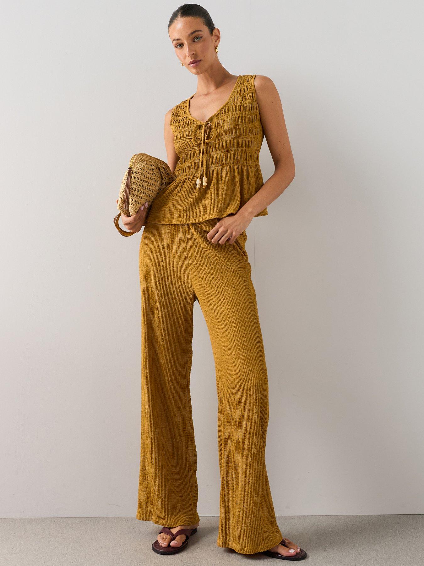 The Very Collection Bead Detail Textured Wide Leg Co-ord Trousers