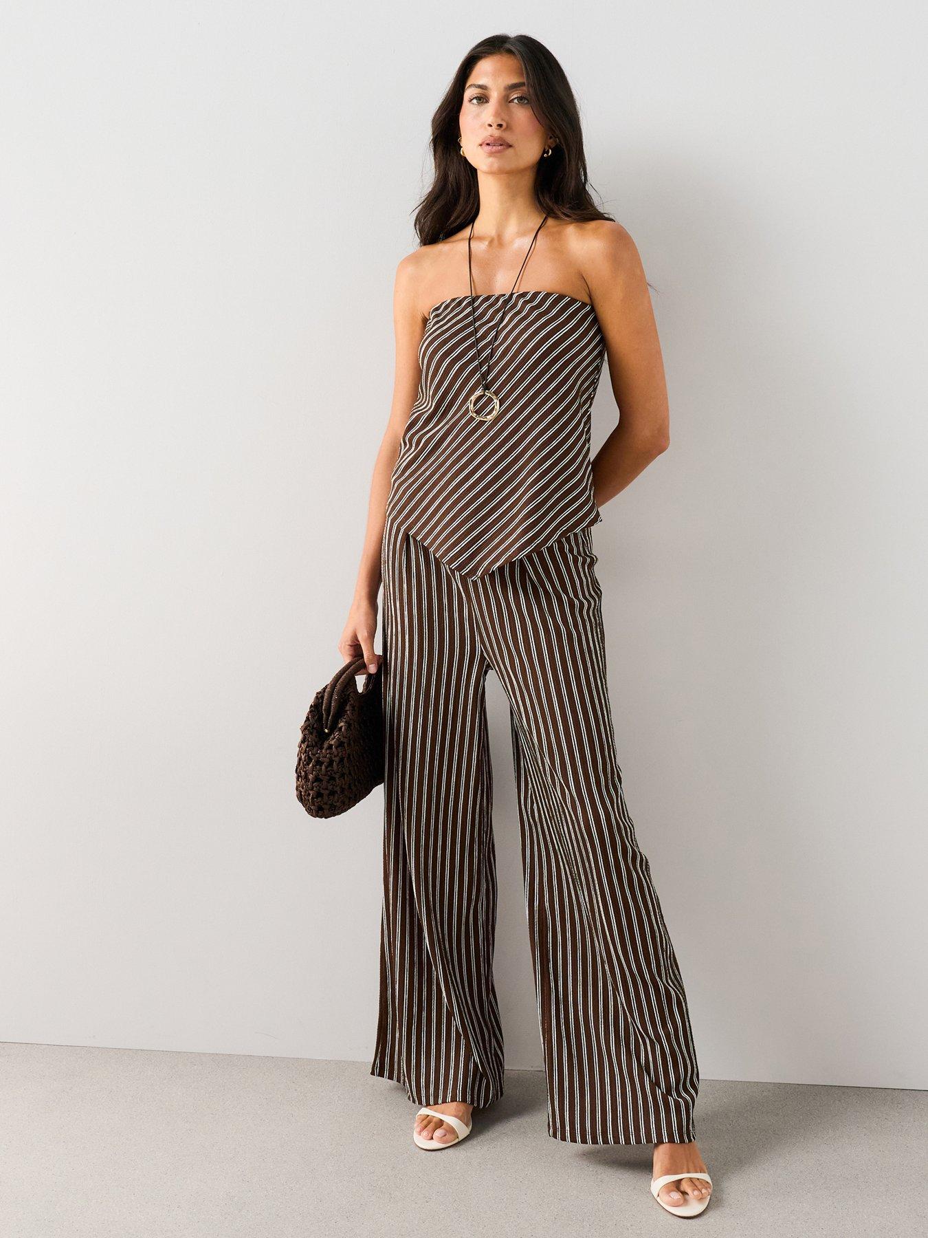 The Very Collection Textured Bandeau Co-ord Top - Stripe
