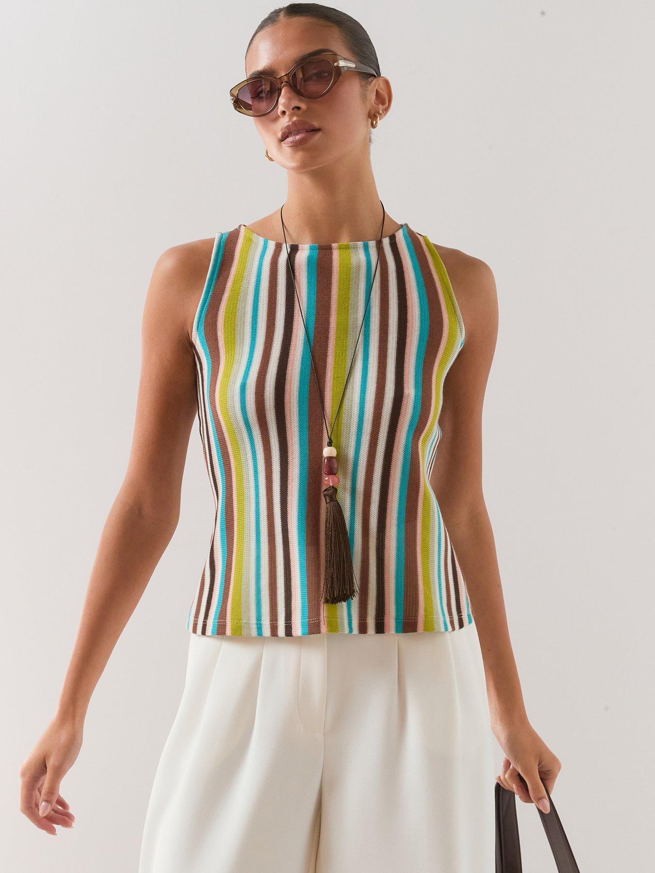 Image 1 of 7 of The Very Collection Sleeveless Top - Stripe
