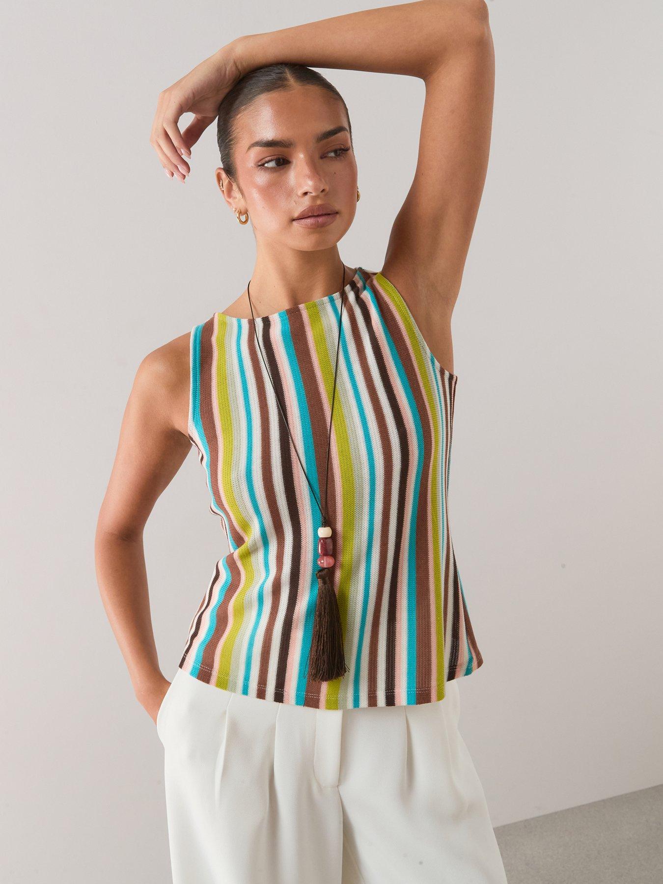Image 5 of 7 of The Very Collection Sleeveless Top - Stripe