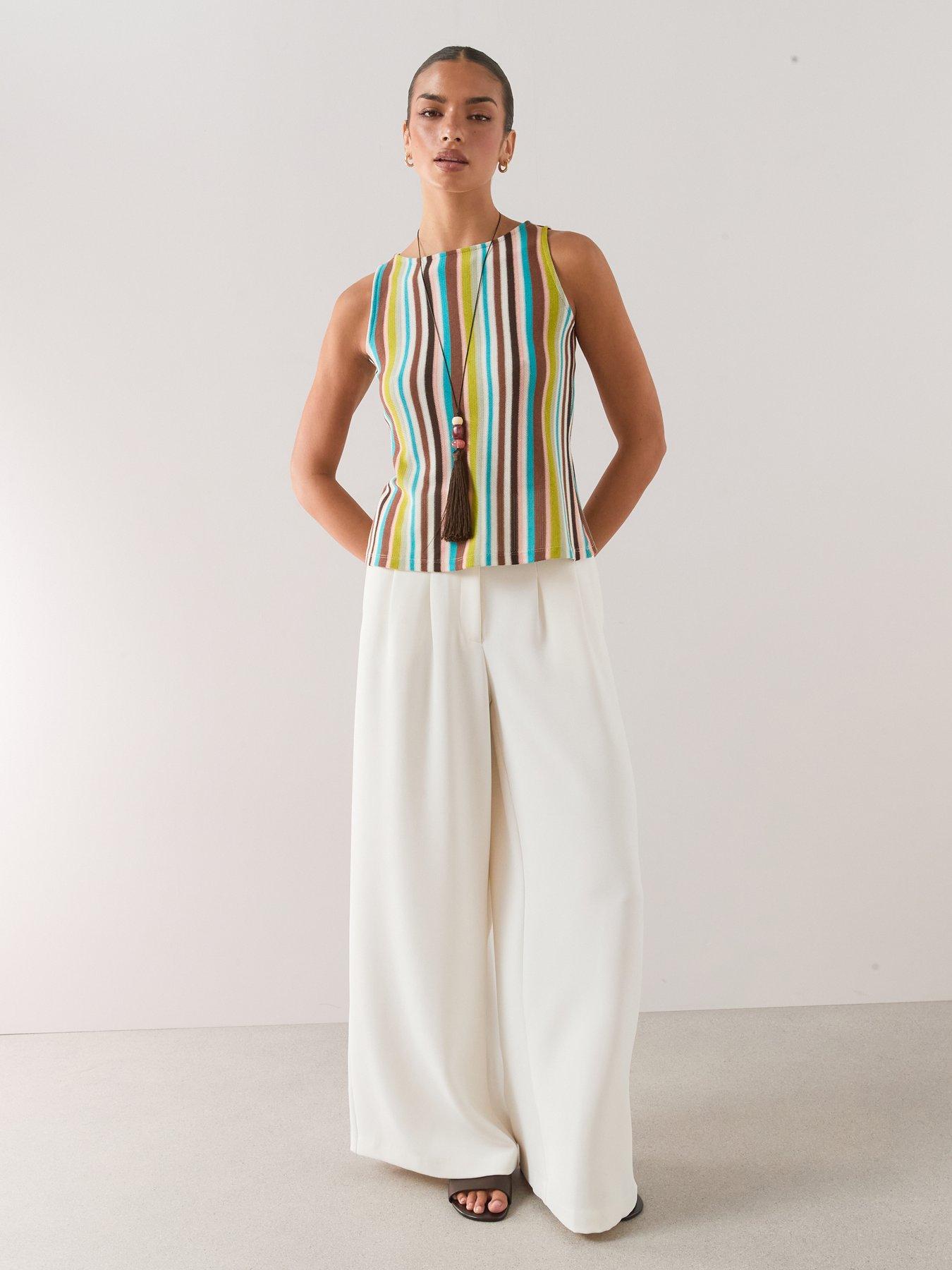 Image 6 of 7 of The Very Collection Sleeveless Top - Stripe