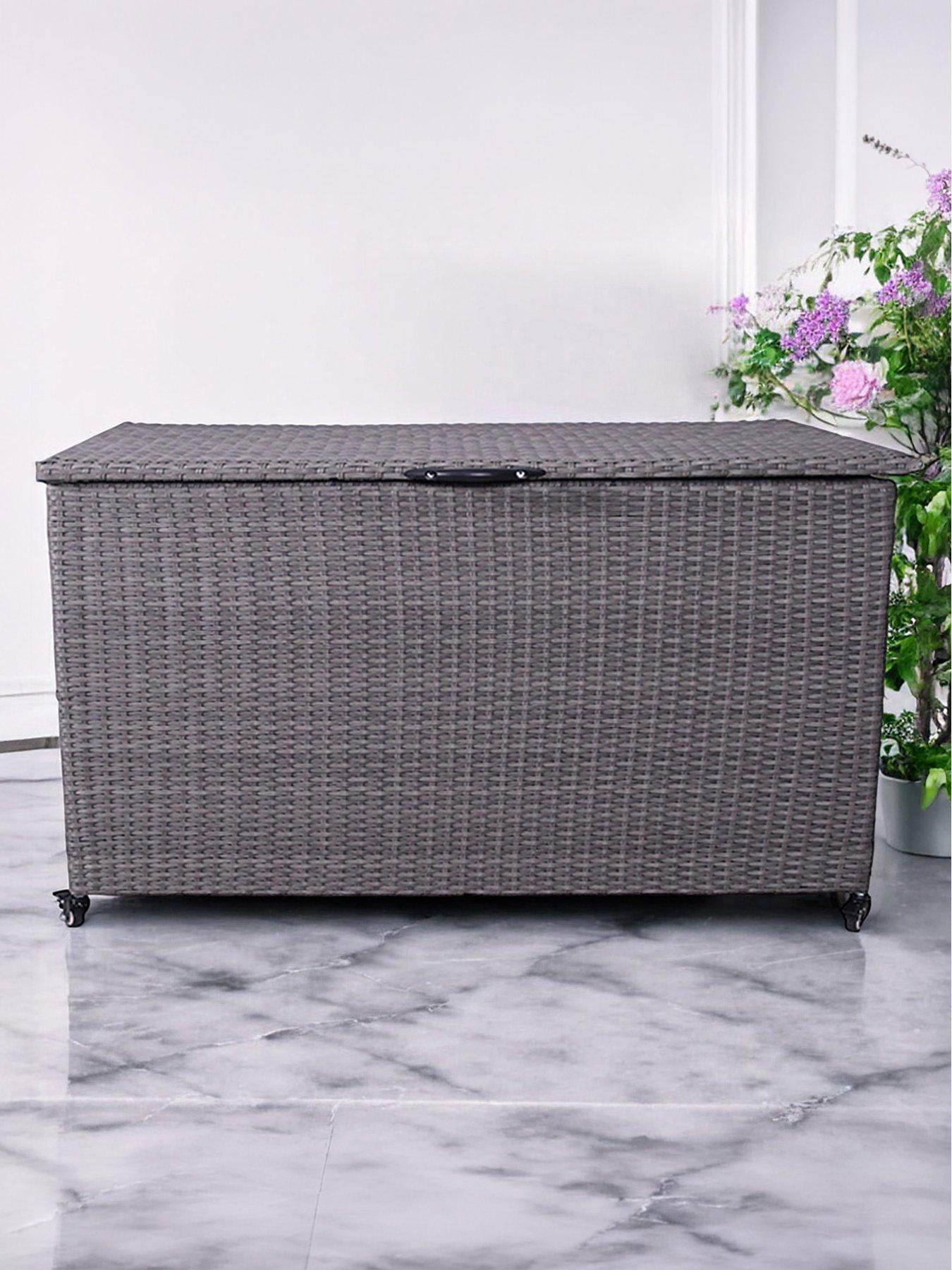 Royalcraft Charcoal Cushion Storage Box - Rattan, Medium, 645L