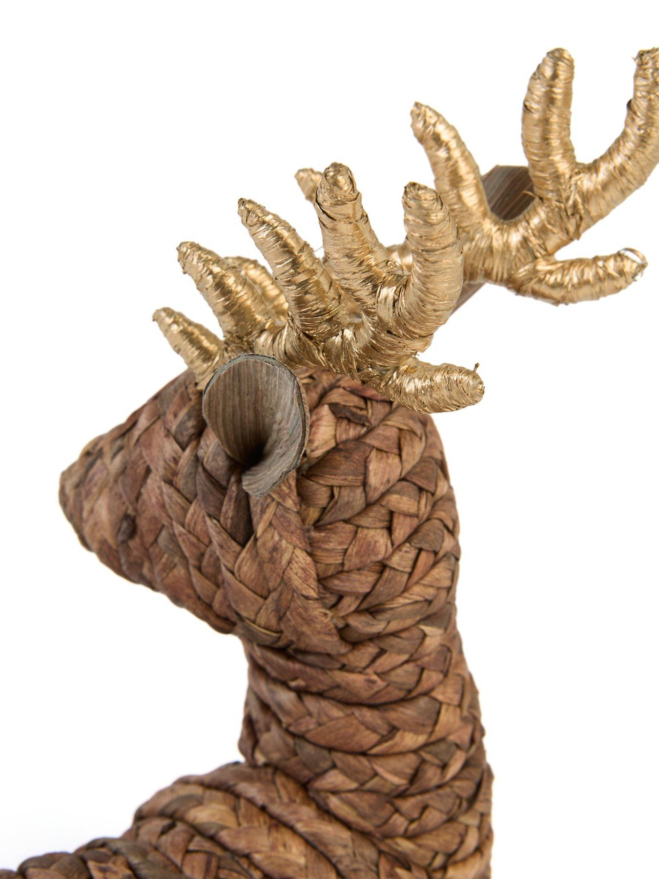 Image 6 of 6 of The Very Collection Rattan Sitting Reindeer Christmas Decoration