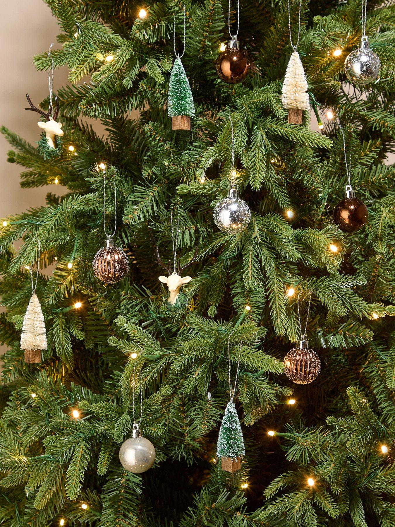 The Very Collection Pack of 18 Assorted Woodland Ornament Christmas Tree Decorations