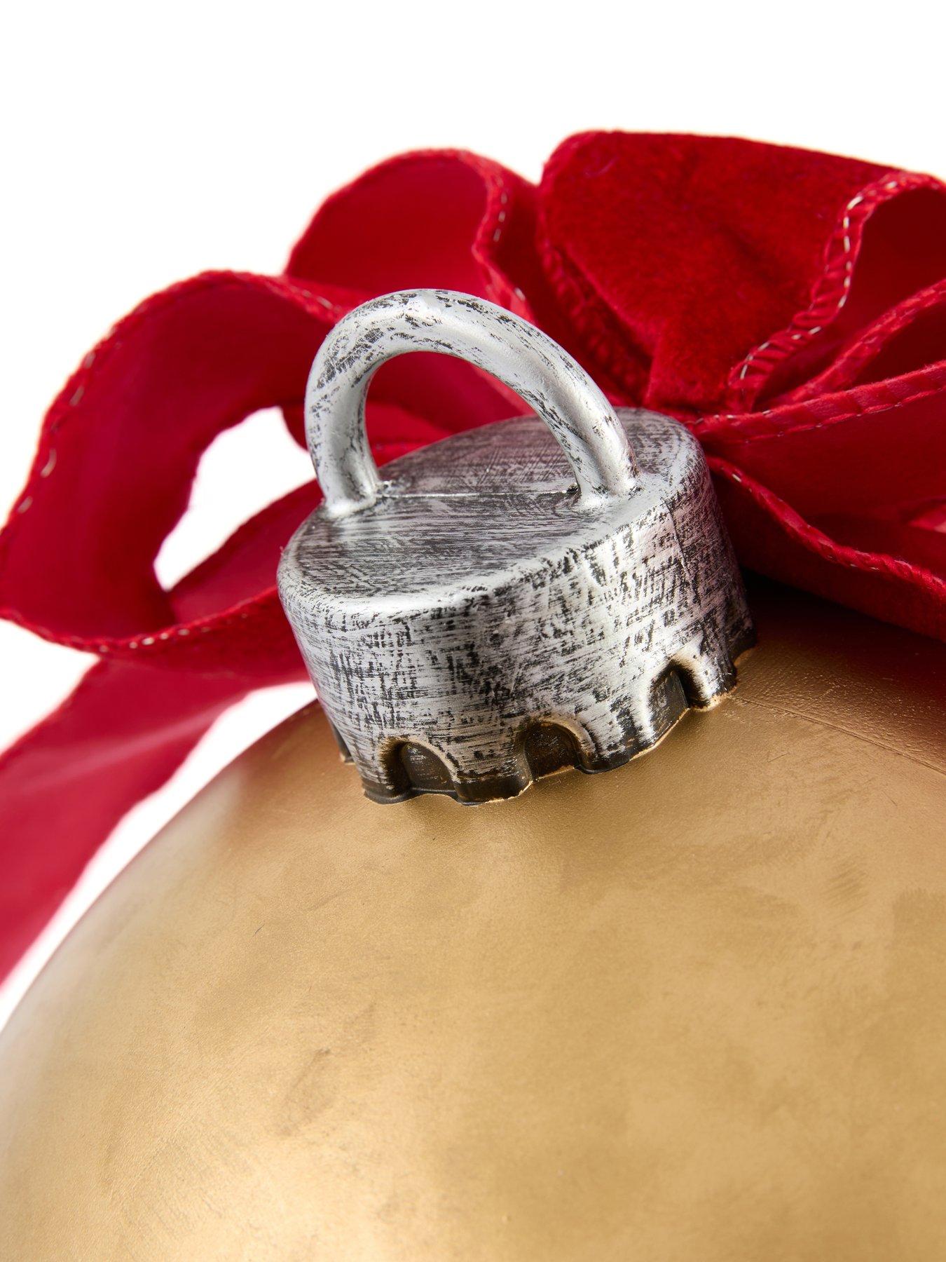Image 7 of 7 of The Very Collection Set of 2 Plastic Christmas&nbsp;Bell Ornament Decorations - Gold